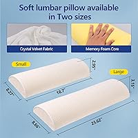 Vista 2 de Cozyhealth - 3.15 pulgadas de alto x 23.6 pulgadas de largo - Almohada lumbar suave para dormir, cojín de apoyo lumbar de espuma viscoelástica