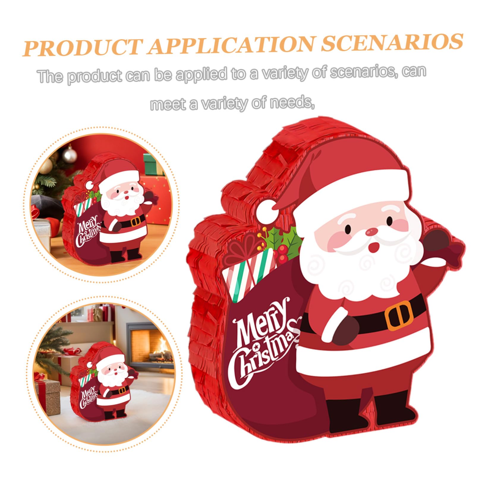 Cabilock Piñata de Navidad Roja Piñata de Papá Noel Mexicanas para Decoración de Fiesta Familiar Navideña Fiesta Navideña de Oficina
