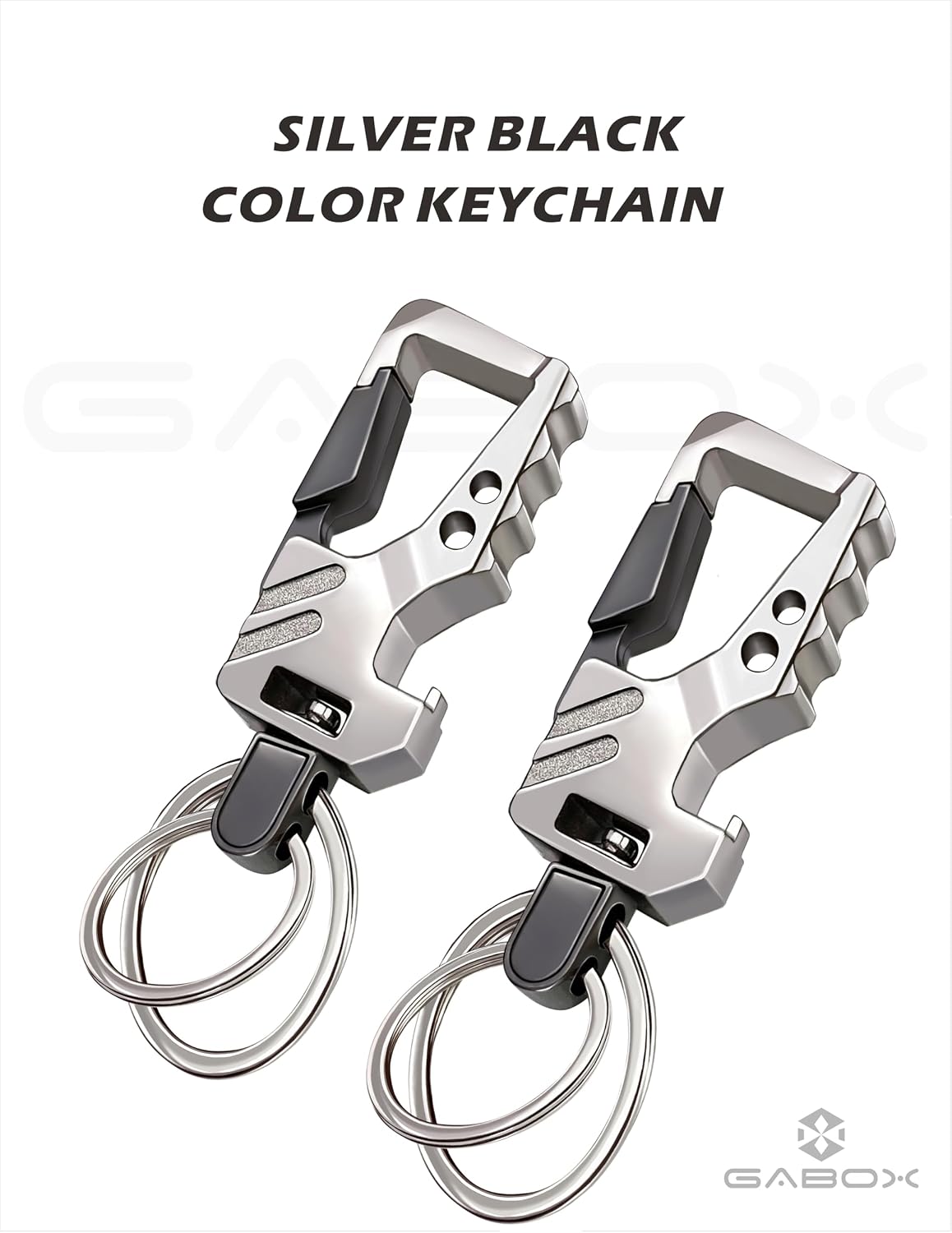 GABOX 2Pcs Keychain Carabiner Keyring Car Key Holder Key Chain Clip image 2