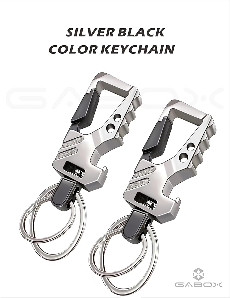 GABOX Tactical Keychain Set Pack Carabiner Key Rings With