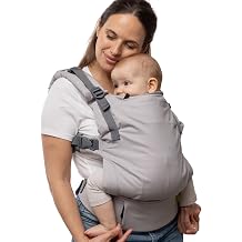 Boba X Baby Carrier Newborn to Toddler - Adjustable Front and Backpack Carrier Petite to Plus Size 7-45 lbs, Ergonomic Baby Carrier with Crossable Straps - Grey