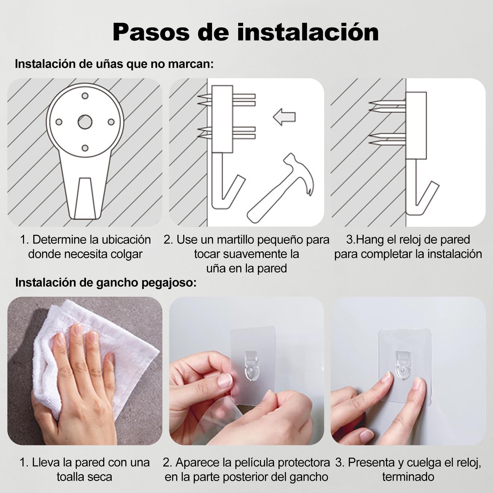 Ergocar Reloj De Swing De Madera, Colgante Numérico Mudo, Adecuado para Sala De Estar Decorativa, Cocina, Dormitorio, Oficina