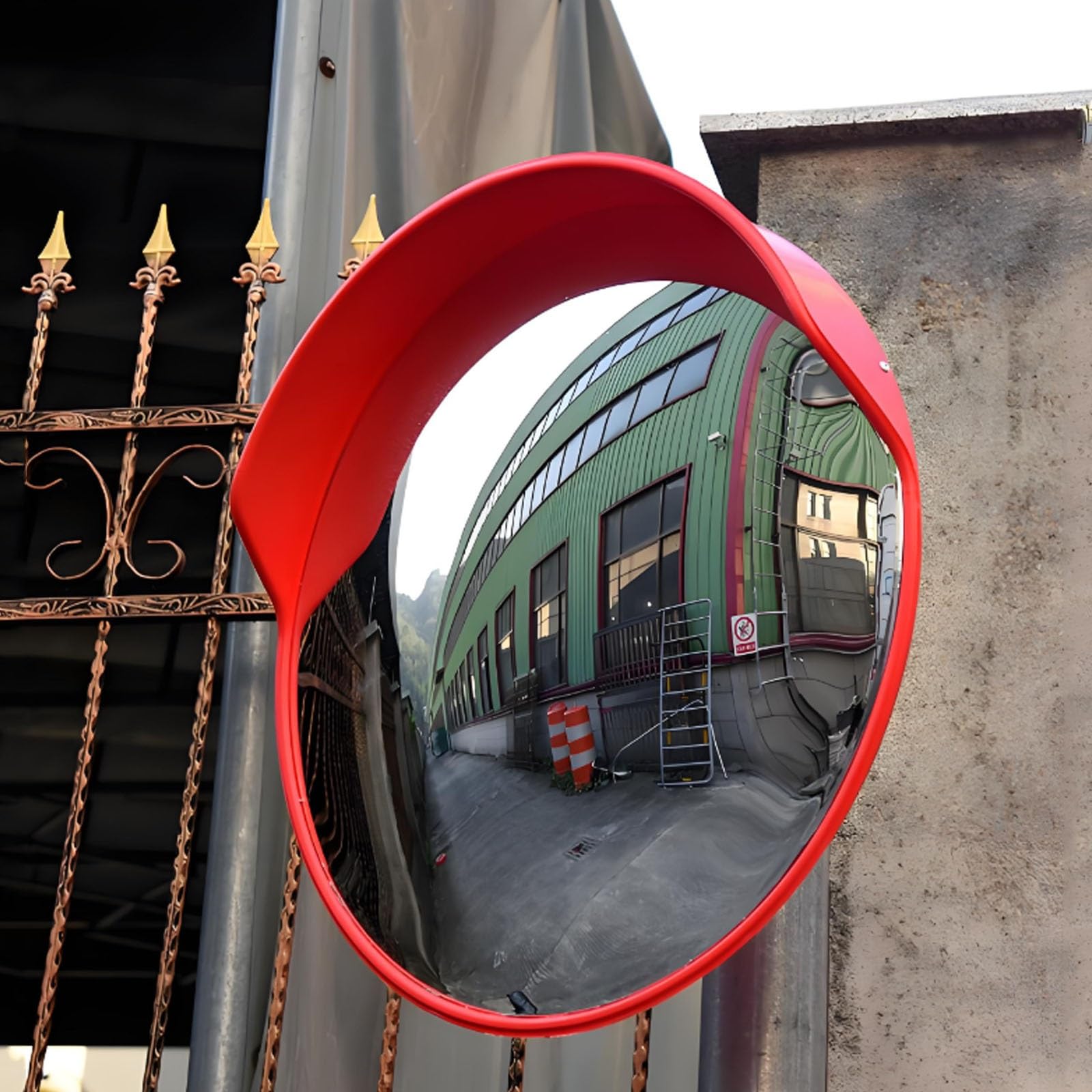 Espejo de Seguridad Convexo, Espejo Convexo Redondo Ajustable, Espejo de Entrada de vehículos con Gran Angular, 30-80cm, para almacenes, Tiendas y estacionamientos Interiores(Φ30cm)