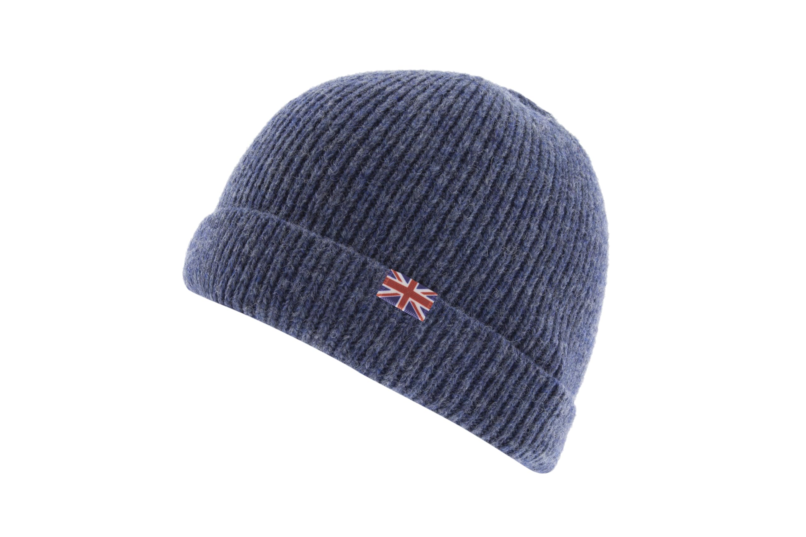 Patriia Bonnet Drapeau Britannique 100% Laine mérinos. Fabriqué à la Main. Bonnet en Laine pour Homme. Bonnet en Laine pour Femme. Bonnet tricoté.