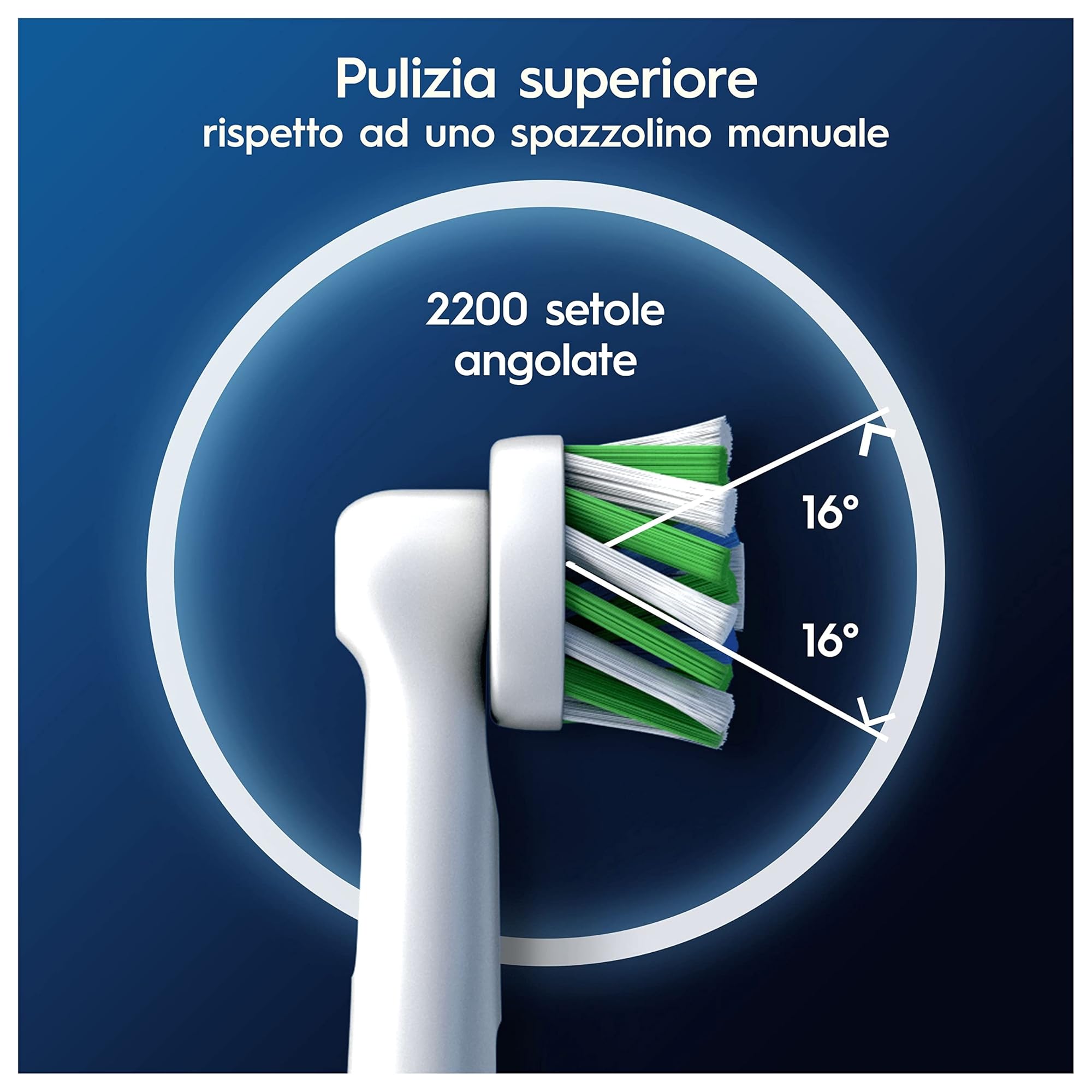 Oral-B Testine di Ricambio Pro Cross Action, Bianche, 8 Ricambi - 8 Testine di Ricambio per Spazzolino Elettrico, Autentiche, Setole Angolate che si Adattano a ogni Dente per una Pulizia Profonda