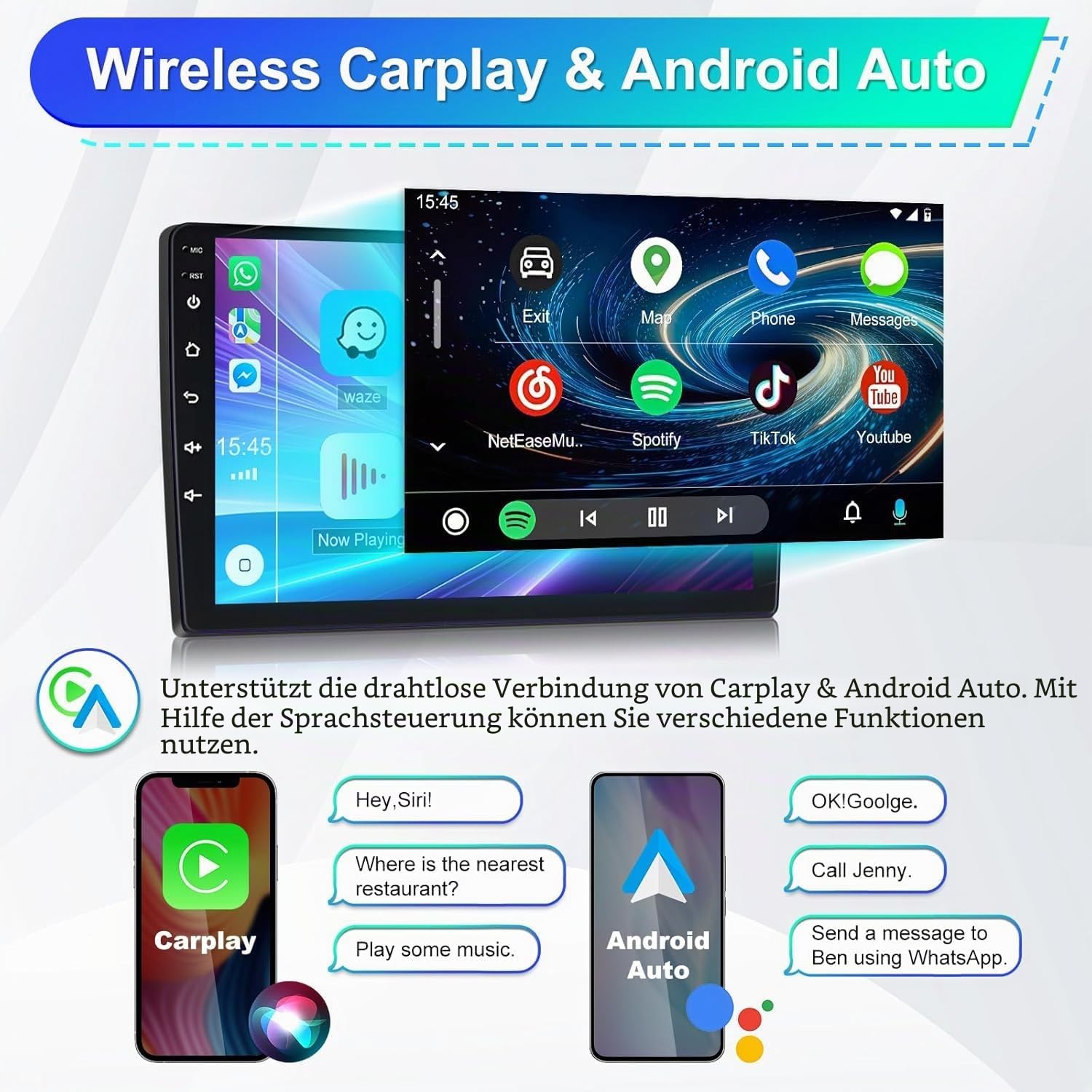 Android 14 2 DIN Autoradio Für VW GOLF 5 6 Plus Touran Polo Caddy EOS mit kabellosem Carplay Android Auto Doppel Din Radio 7 Zoll Touchscreen mit GPS Navi WiFi Bluetooth RDS FM Mikrofon Rückfahrkamera
