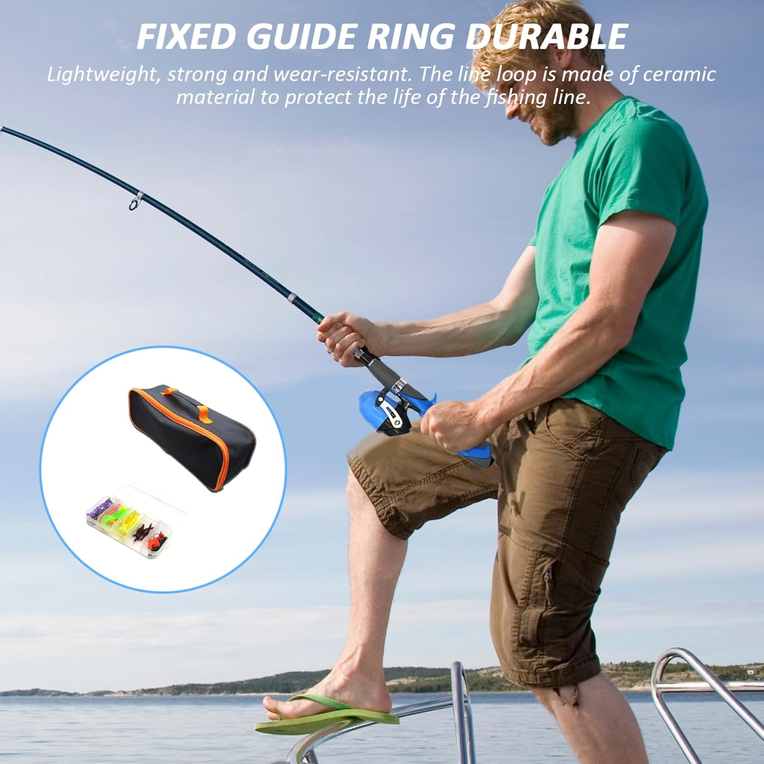 4Pcs/Set Kids Fishing Set Portable Telescopic Fishing Rod 6-Section Beginner Fishing Pole with Spinning Fishing Reel, Portable Bag, Tackle Box (Blue), Telescopic Fishing Rod and Reel Combo