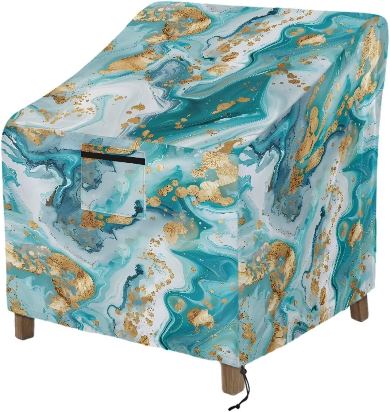 Patio Chair Cover Fits up to 37W x 37D x 36H inches, Outdoor Lawn Chair Cover Red Rose Skull Pumpkin Print Dustproof Furniture Protector for Lounge Deep Seat, 29"Wx33"Dx36"H