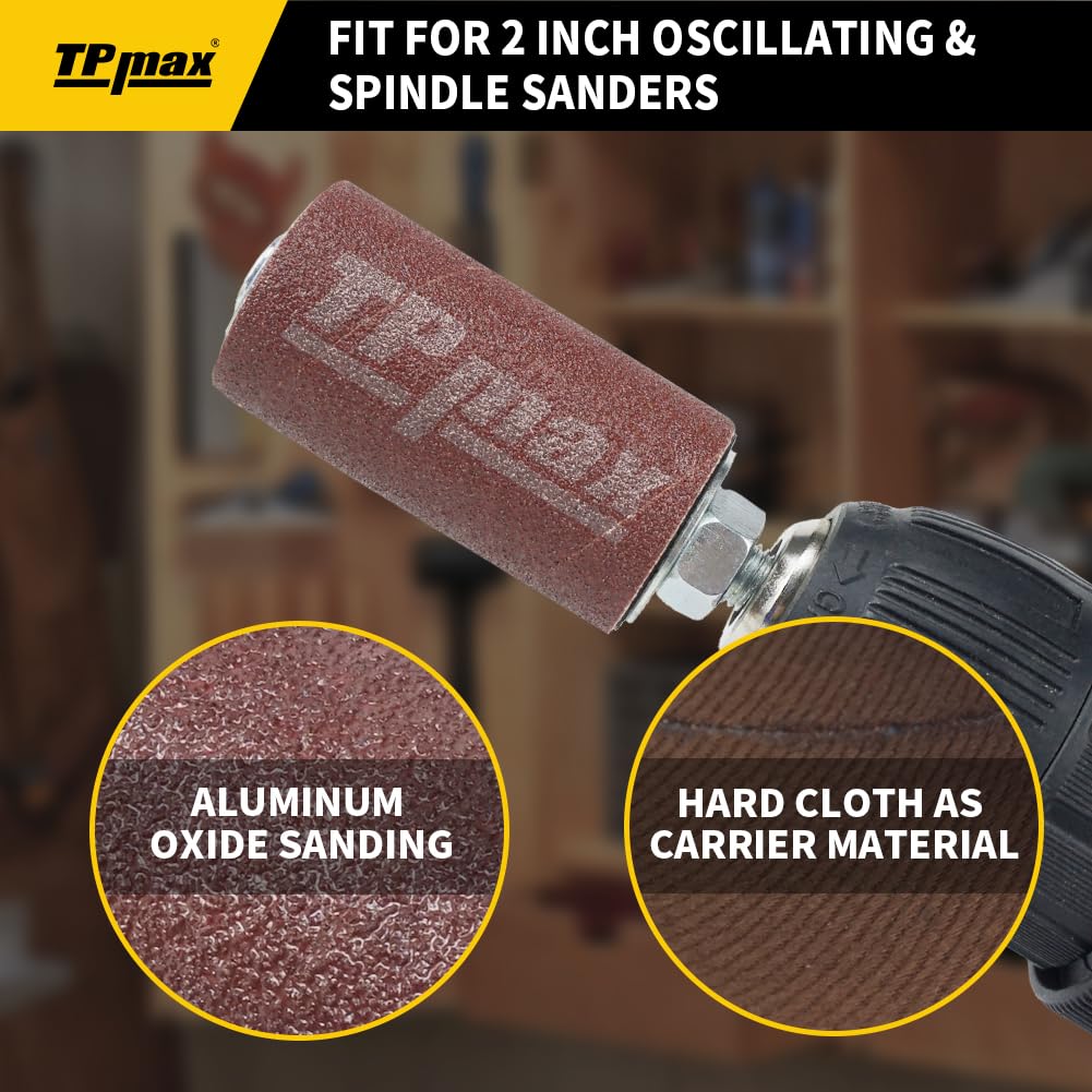 Spindle Sanding Sleeves - 24 Pack 80 Grit -5 Spindle Sanding Sleeves - 24 Pack 80 Grit -5