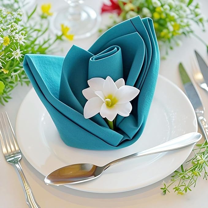 Servilletas de tela FOLINS&HOME Teal 43x43 cm Set de 4 miniatura 6