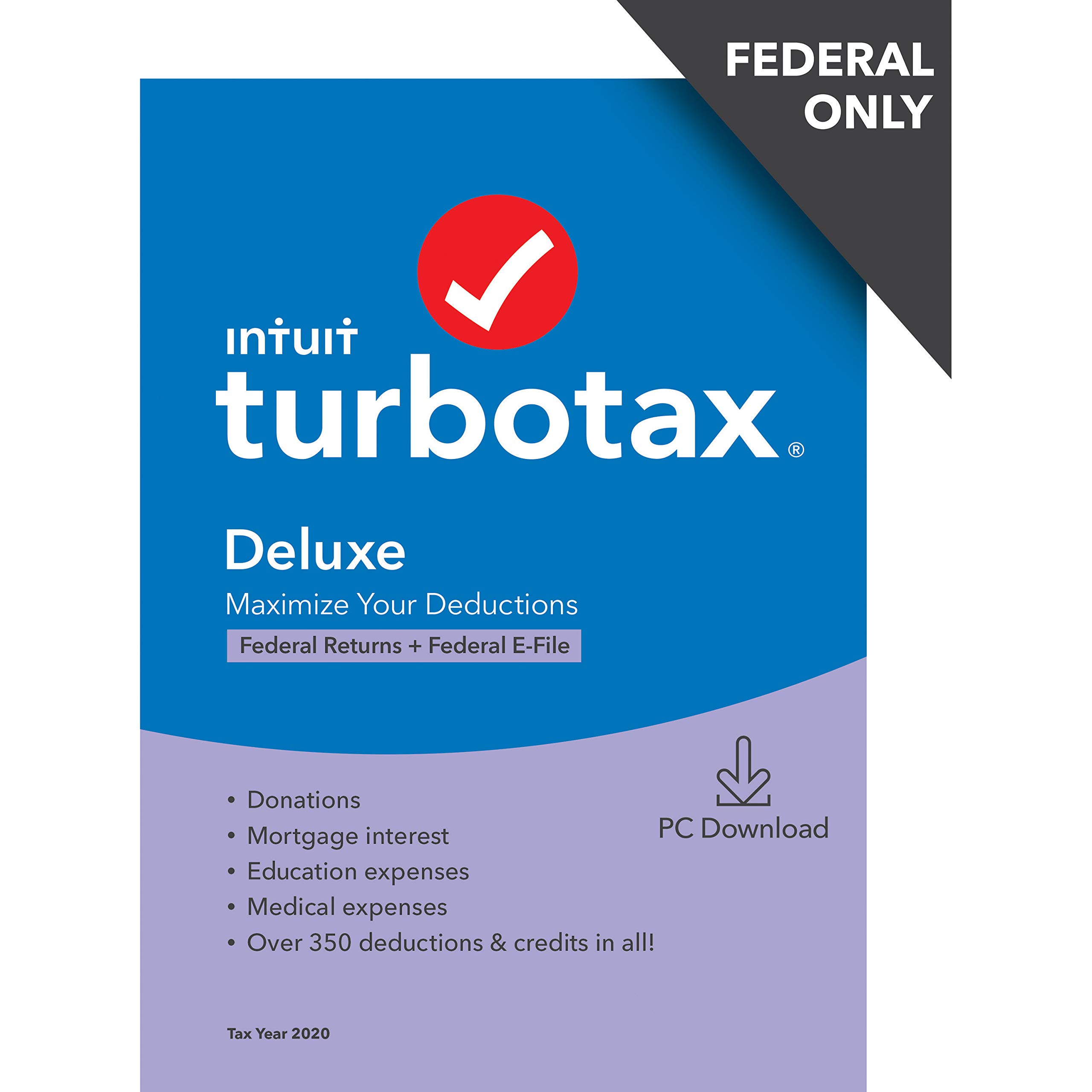 TurboTax Deluxe 2020 Desktop Tax Software Federal Returns Only Fede | amzdealz