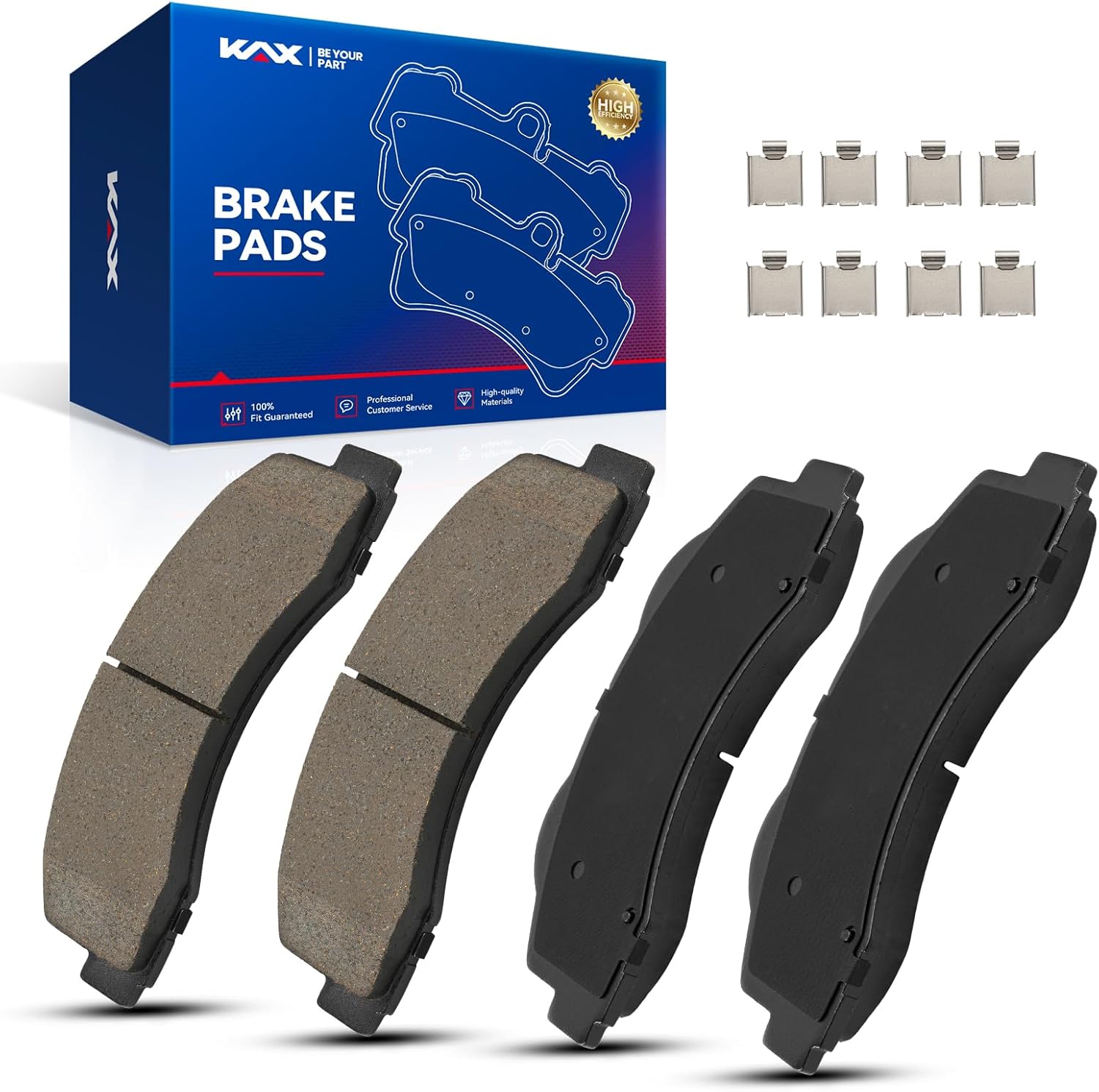 KAX Front Brake Pads Kit for Ford F-150 2010-2020, Ford Expedition 2010-2021, Lincoln Navigator 2010-2021, D1414 Ceramic Disc Brake Pads Set, 4pcs
