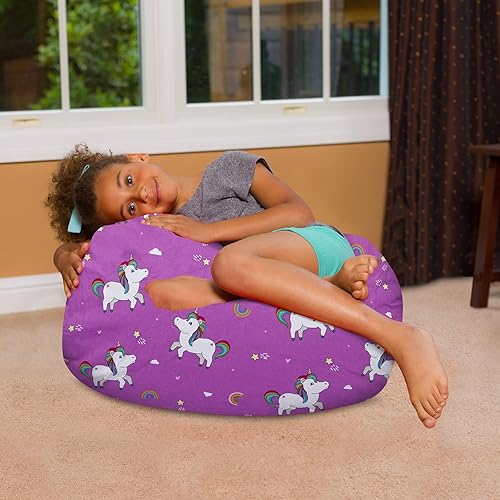 Miniatura 211 de Posh Creations - Sillón puff para niños, adolescentes y adultos, incluye funda extraíble y lavable a máquina, grande de 38 pulgadas, piel de conejo