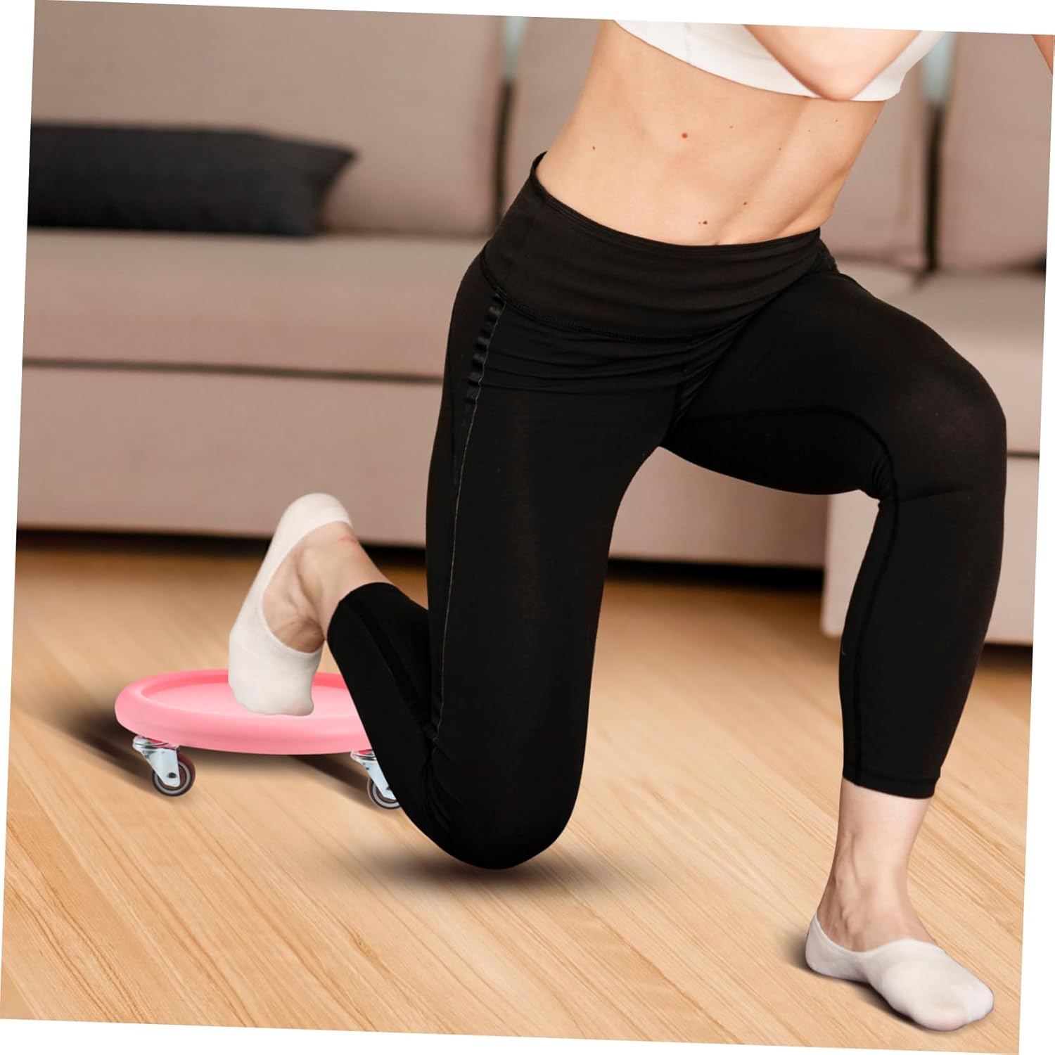 Ab Roller Wheel with Four Wheels and Mat Multi Directional Sliding Abdominal Exercise Equipment for Versatile Workouts for Men and Women Quiet and Stable Design