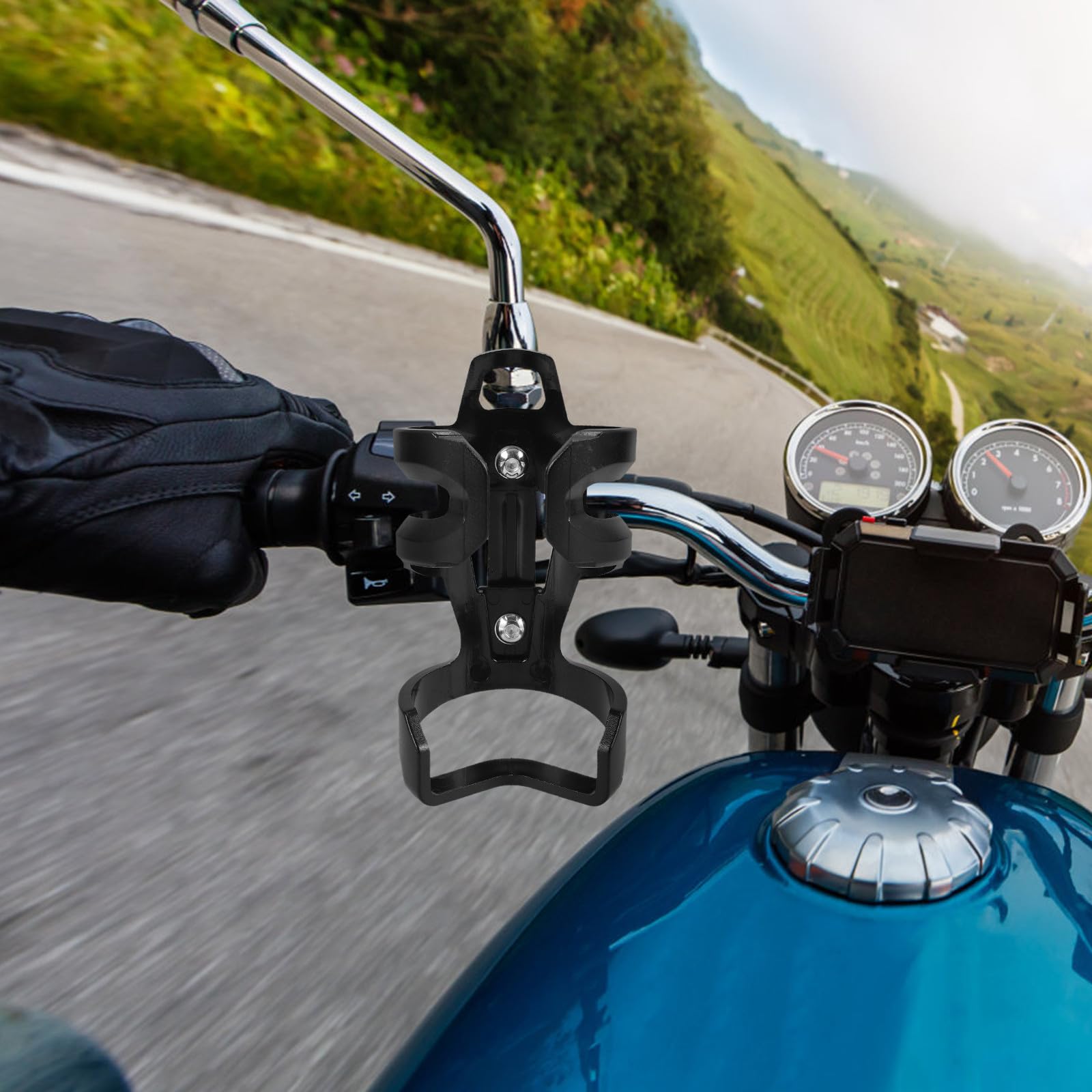 SECFOU Porta Borraccia per Moto Leggero in Lega di Alluminio e Pc, Facile da Installare, per Bicicletta e Attività All'aperto su Strada