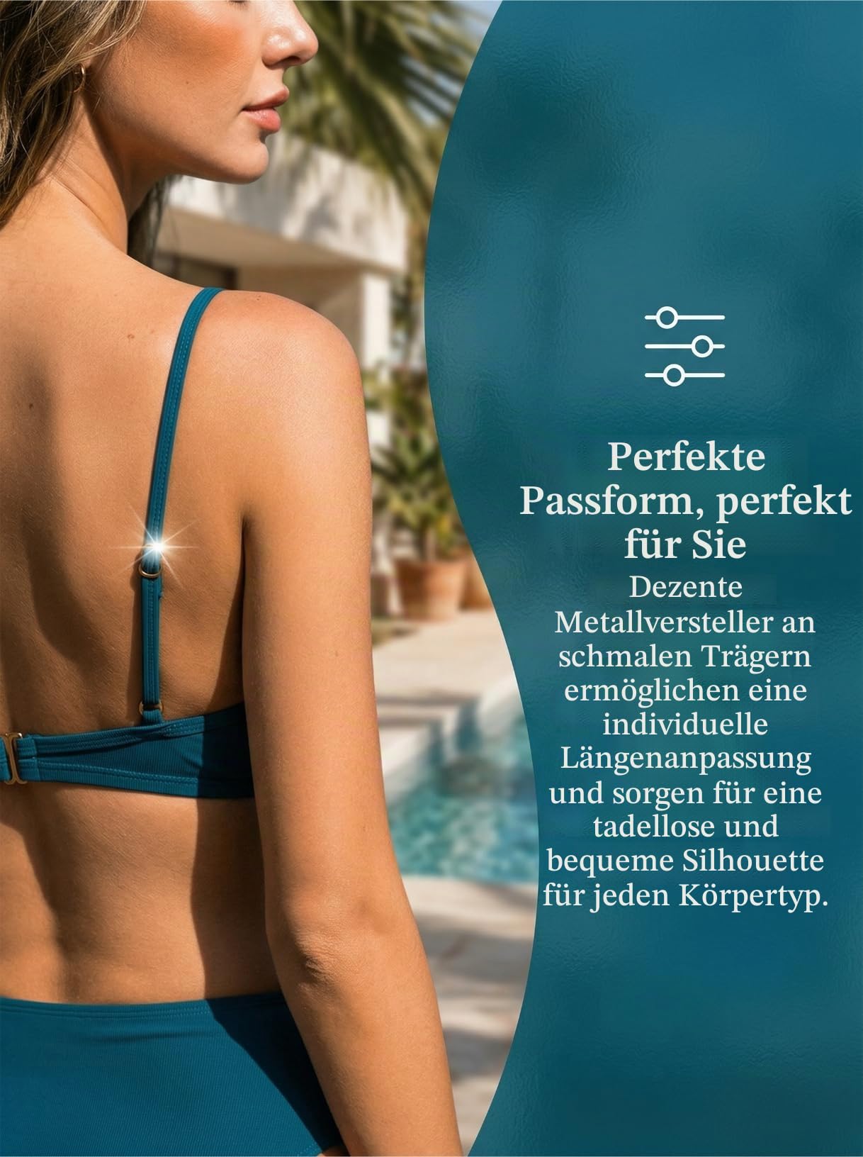 CUPSHE Bikini Set Hochtailliert V Ausschnitt O Ring Abnehmbare Träger Raffungen Zweiteiliger Badeanzug