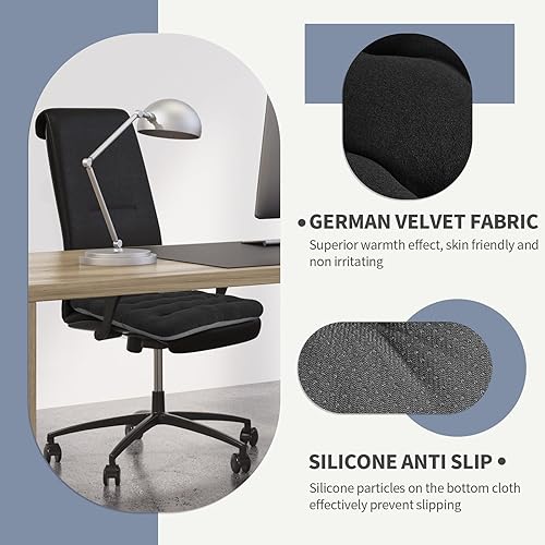 Miniatura 4 de BUYUE Good Support - Cojín acolchado para silla de oficina, terciopelo suave, cómodo, antideslizante, para escritorio de computadora, silla de