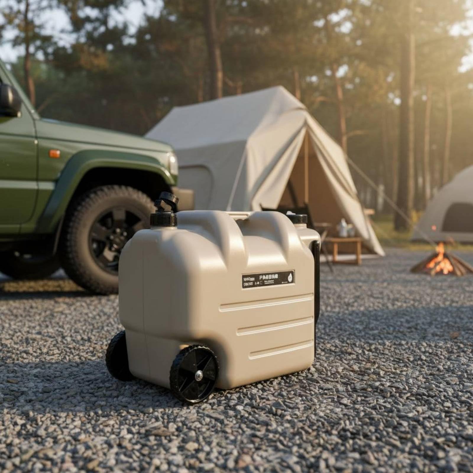 predolo Tanque de Agua Rodante 28L Gran Capacidad Bidón de Agua con Ruedas y Grifo Tipo Alimenticio para Viajeros en Autocaravana, Entusiastas Del Aire Libre, Negro