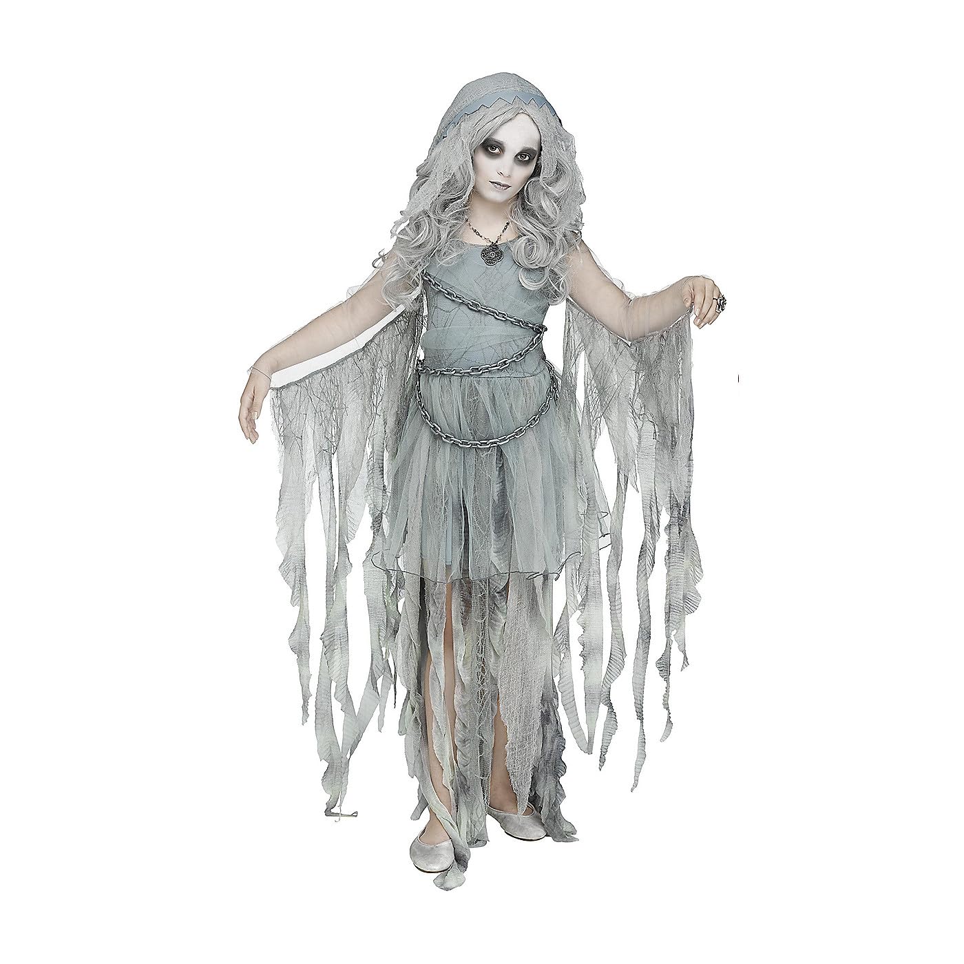 Fun World Geisterprinzessin - Gothic Gespensterlady Kinderkostüm - Horror Verkleidung Halloween Karneval & Motto-Party