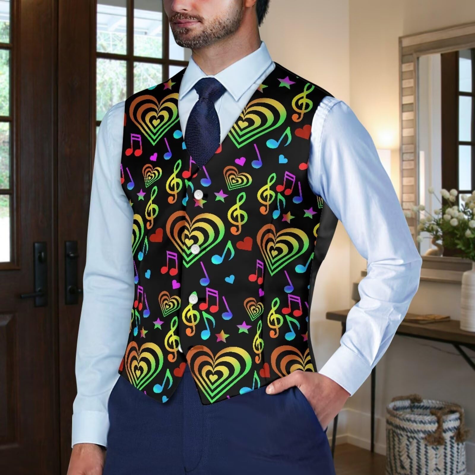 Chalecos para hombre, chalecos casuales de negocios con 4 botones, chaleco formal con cinturón ajustable