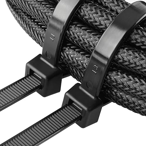 Miniatura 9 de Bridas grandes de 18 pulgadas negras extra largas bridas resistentes al aire libre 120 libras de plástico de nailon grueso Zipties 65pcs