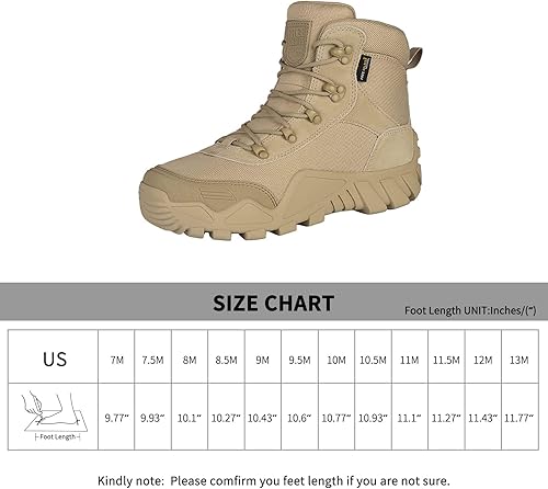 Miniatura 6 de FREE SOLDIER Men's Waterproof Hiking Boots Military Tactical Boots for Men Outdoor Lightweight Work Boots
