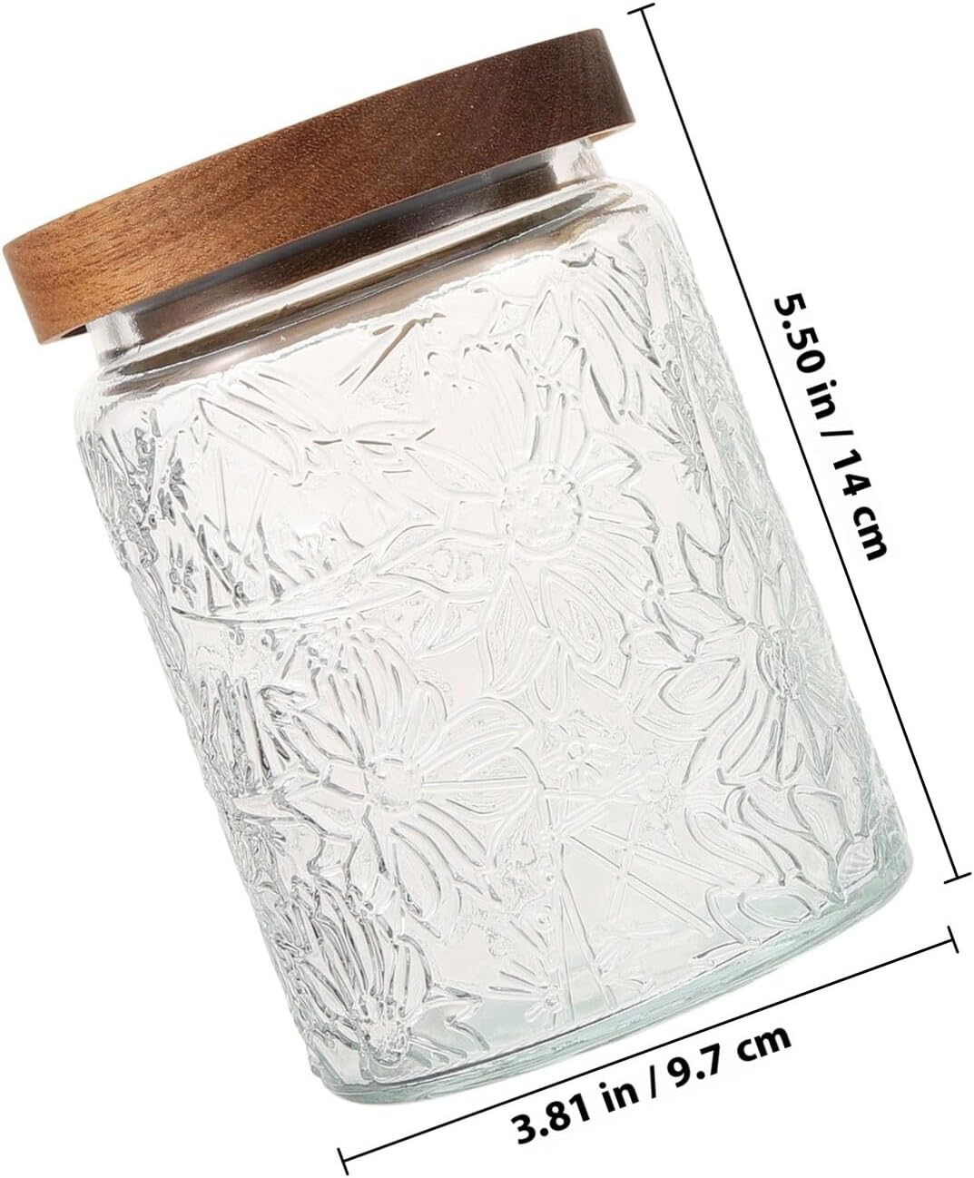 2pcs Glass Storage Canisters with Airtight Wooden Lids, Food Jars for Candy, Snacks, Tea, and Grain Organization in Kitchen Pantry