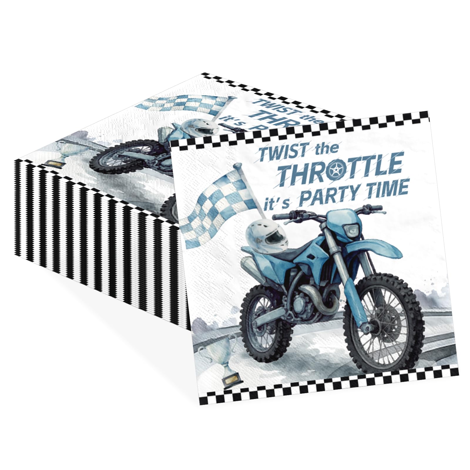 50Pcs Dirt Bike Party Paper Napkins 6.5 x 6.5 inch 2 Ply