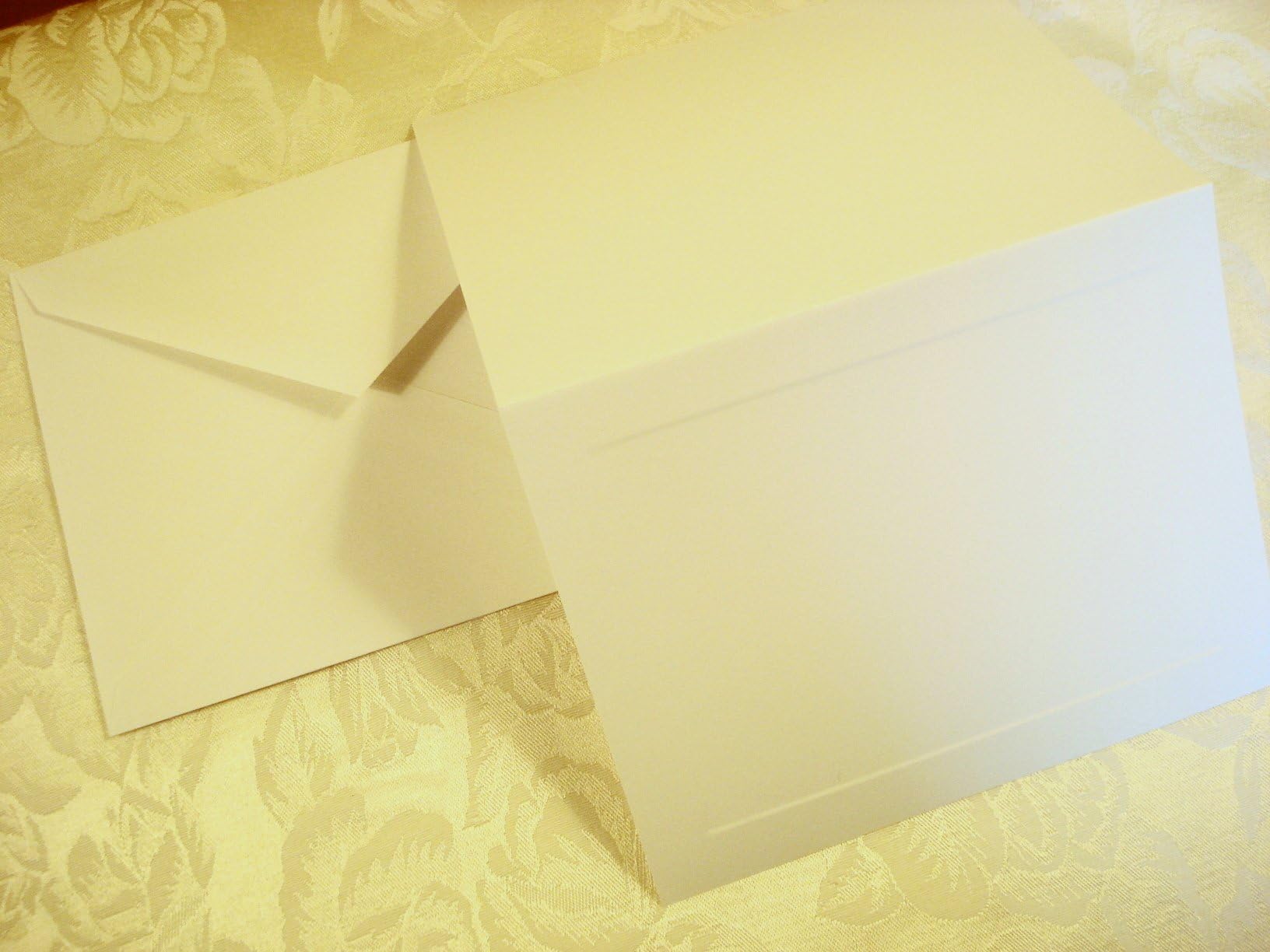50 Set Wedding or Party RSVP Response Cards with Envelopes, Blank. Printable Do It Yourself Response Cards. Ivory Cards with Elegant Raised Panel Edging.