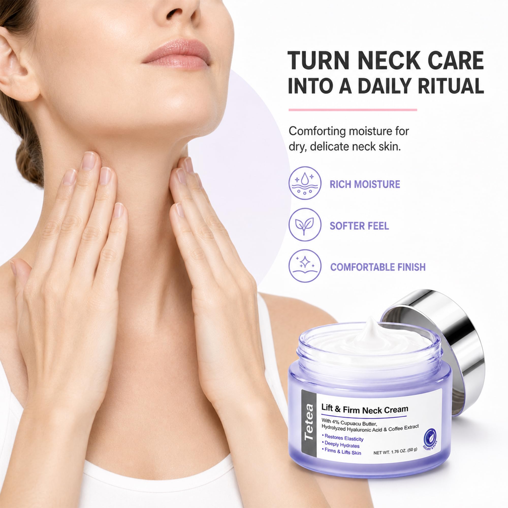 Eye Gel & Neck Cream Set, Firming Neck Moisturizer and Under Eye Gel for Puffiness, Fine Lines, Hydrating Skin Care Set for Women & Men