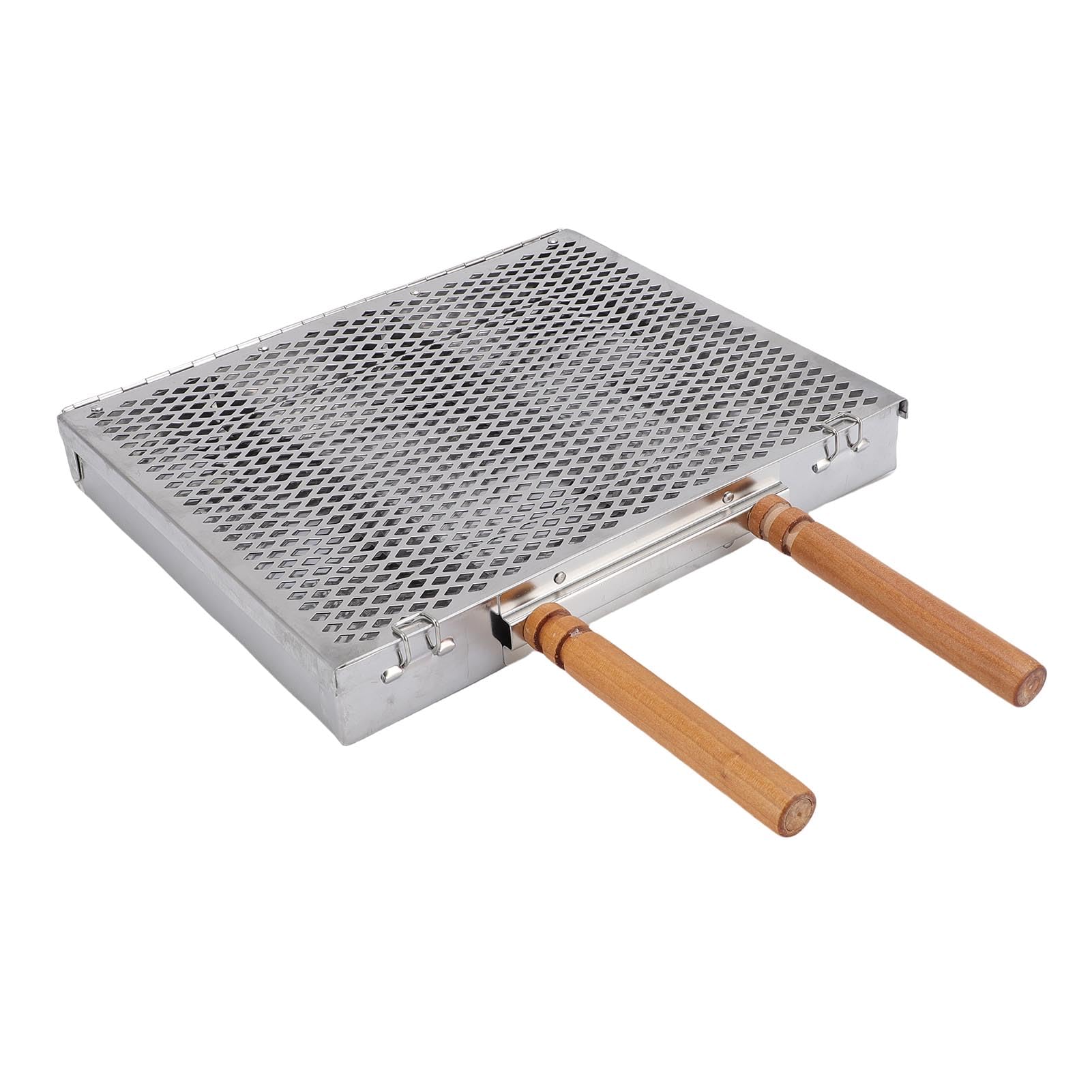 Fabater Cestino per Grill Barbecue Realizzato in Acciaio Inossidabile con una Sala da Personalizzabile per Cibi Versatili, per Griglie da Giardino (doppia maniglia)