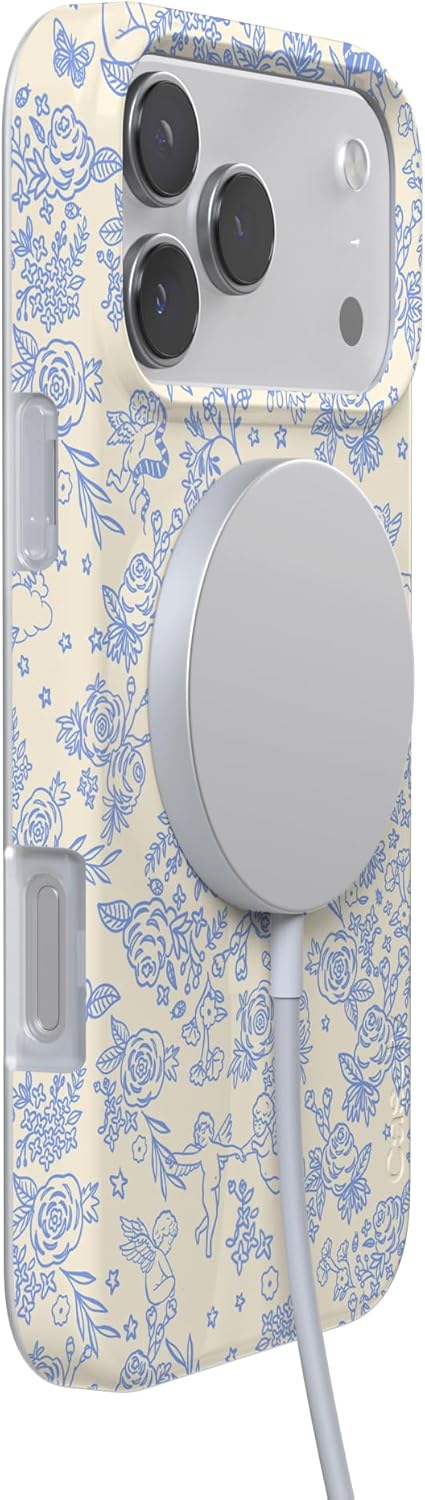 Casely iPhone 17 Pro Max Case | Cupid's Canvas | Periwinkle Floral | Compatible with MagSafe | Classic Ultra Slim Design