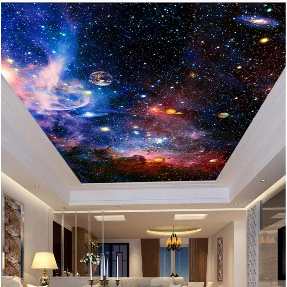 壁飾り壁画 天井壁画壁紙現代3d宇宙の星空スペース写真壁紙リビングルームのテーマホテルの背景の壁の装飾 450x300cm お気にいる