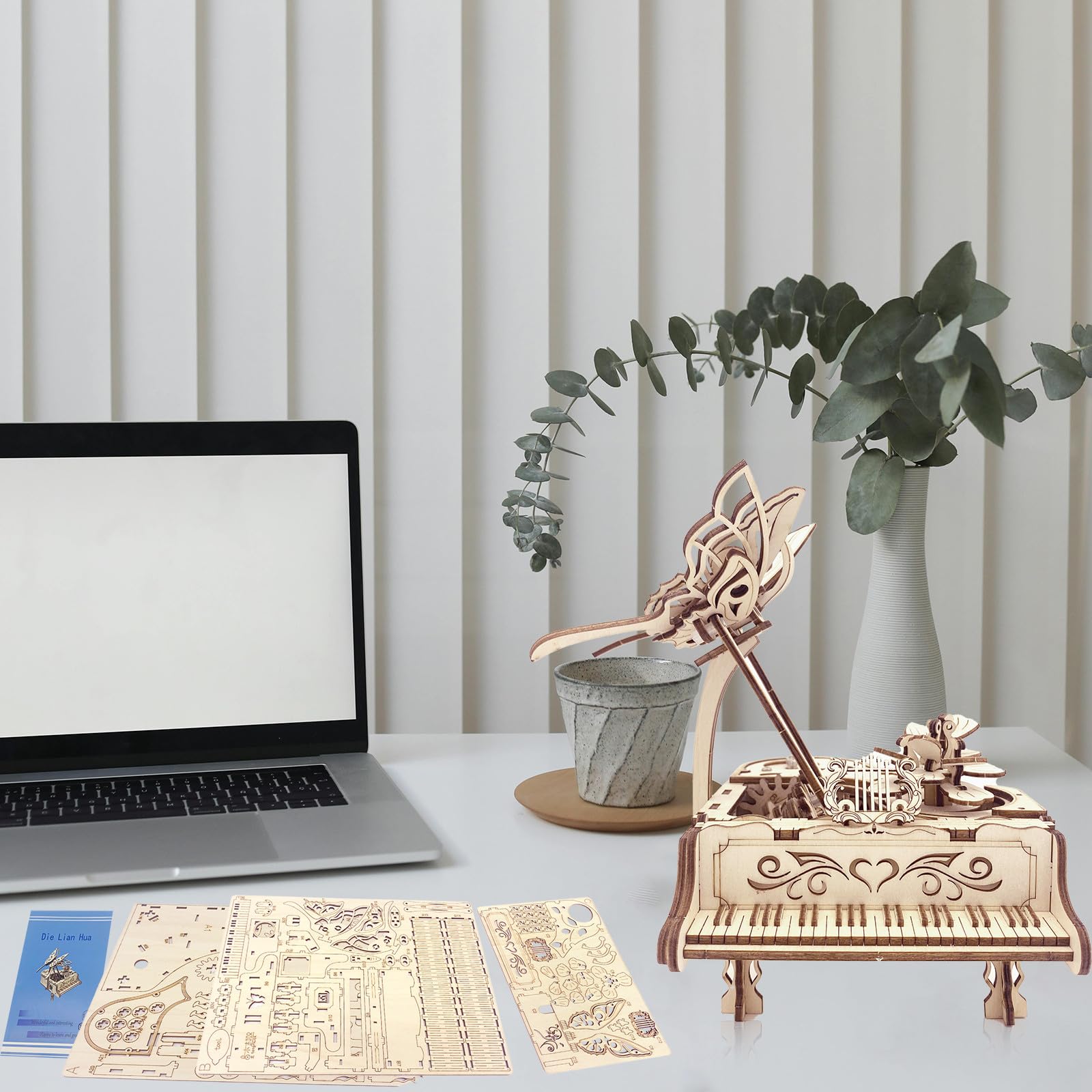 Amazon | 大人用3D木製パズル - ピアノ DIY オルゴール 木製モデル