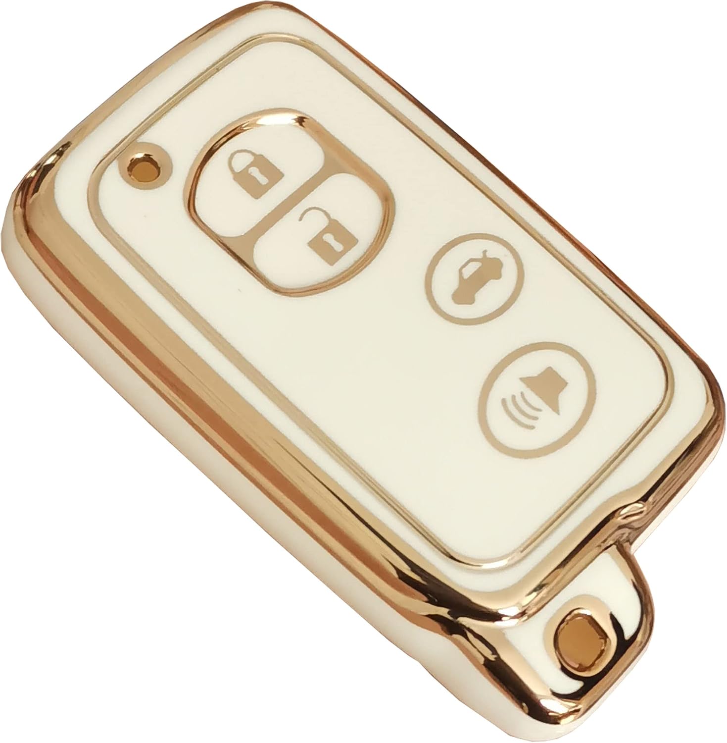 for Toyota Key Fob Cover TPU Protector Key Fob Shell Fit for Toyota Camry Avalon Corolla Highlander Prius RAV4 Venza (White) image 3