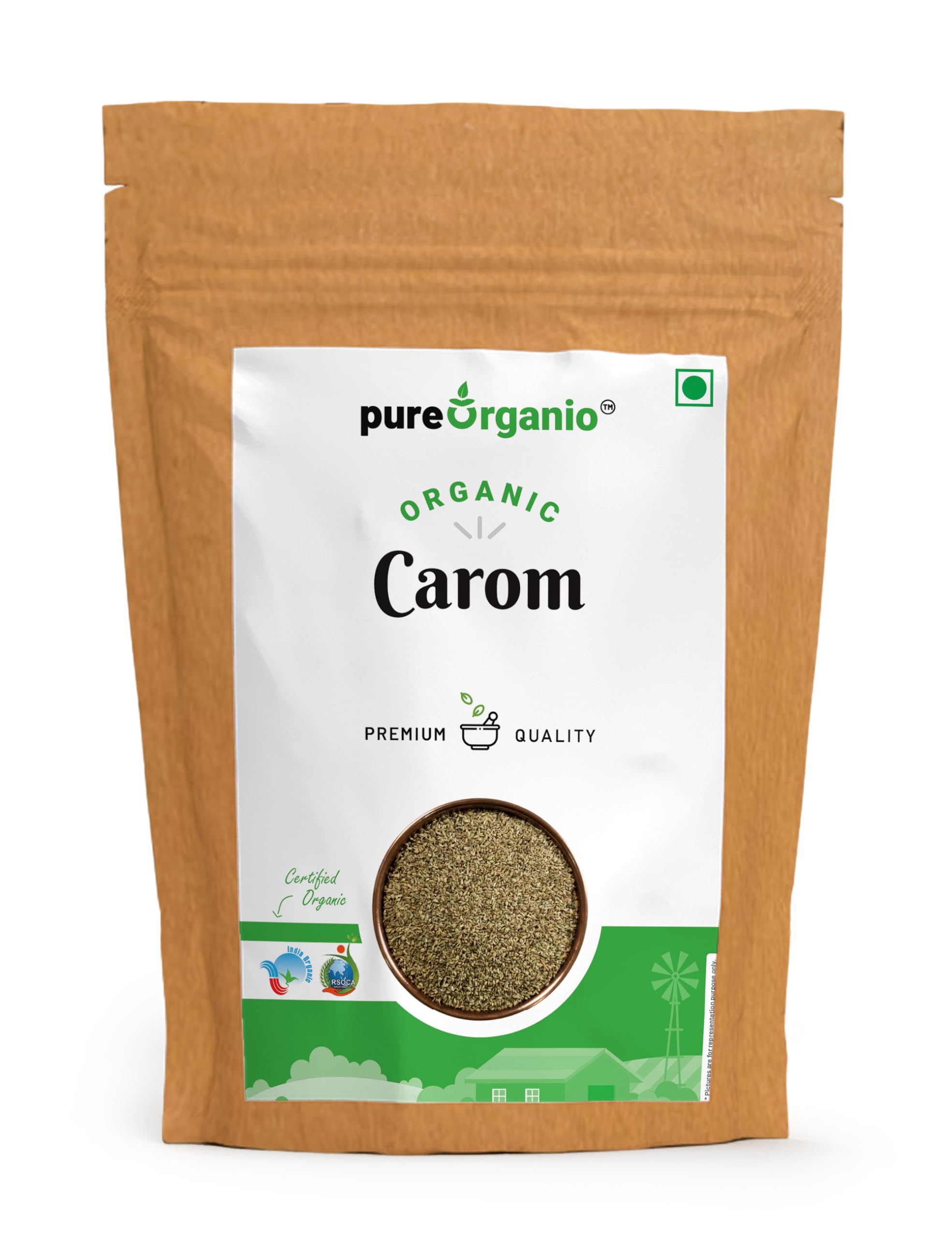 Pure Organio Certified Organic Carom Seeds Ajwain - 350 Gm (B097ZQKH7Y) Amazon Price History, Amazon Price Tracker