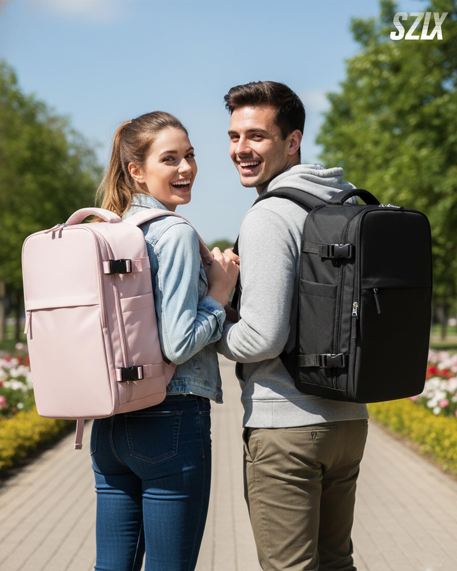 SZLX Zaino A Vuoto Bagaglio A Mano Donna, Zaino Airbag Con Sistema Di Vuoto Per Viaggi, Ryanair Viaggio Ruscksack Dimensione Cabina Con Pompa Impermeabile Uomo Valigia A Vuoto
