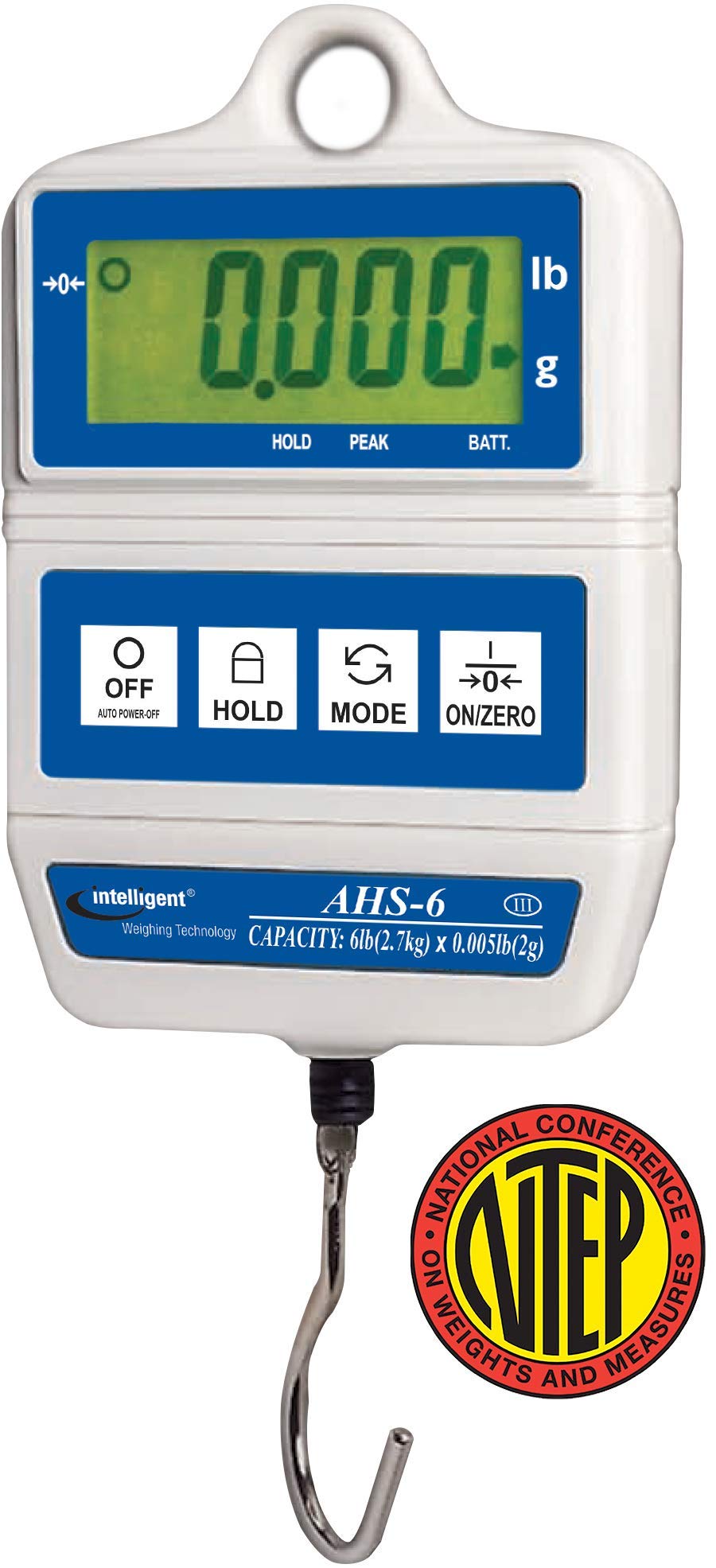 Intelligent AHS-30, Digital Hanging Scale, 30 lb x 0.02 lb, NTEP