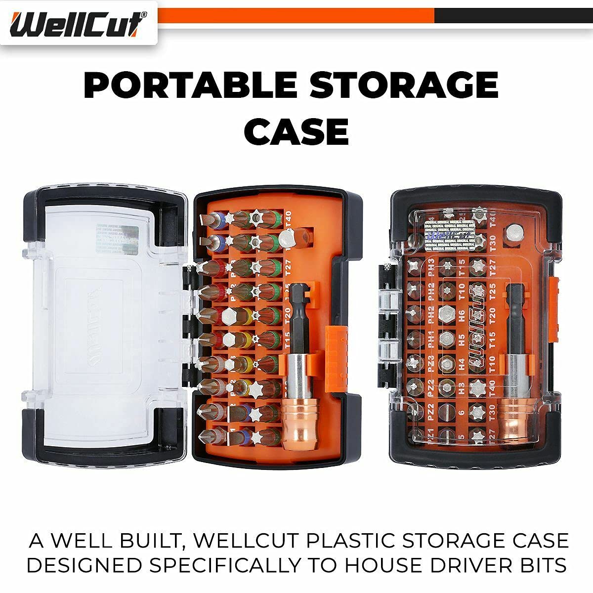 Wellcut 32-częściowy zestaw uchwytów do bitów i bitów - Phillips Pozi Hex Torx Slott