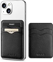 Vista 20 de VULKIT Soporte adhesivo para tarjetas Compatible con iPhone, cartera de cuero para teléfono celular, estuche para tarjetas de crédito, adhesivo