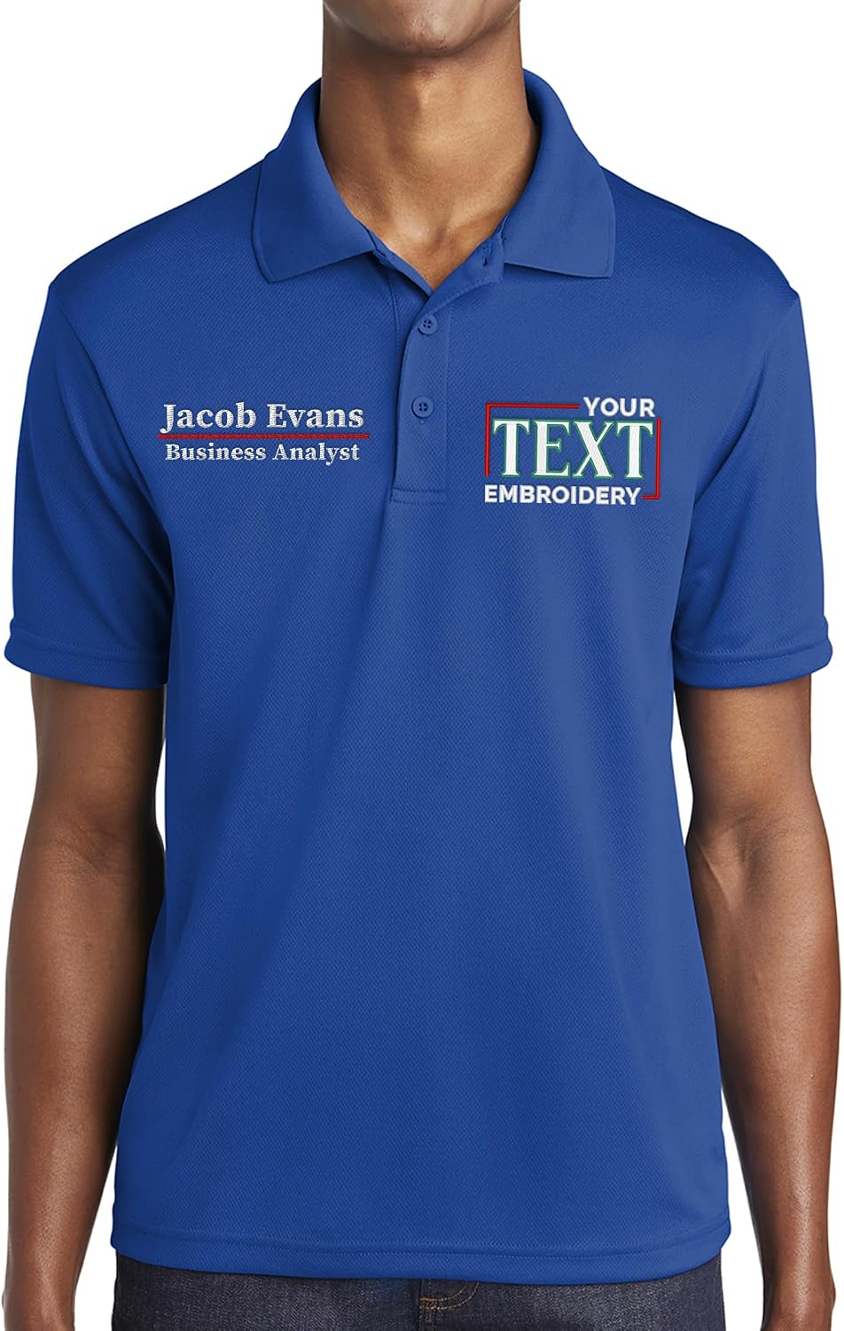 Custom Polo Shirt for Men Personalized Embroidered Short Sleeve Polo Golf Shirt Add Your Text Name