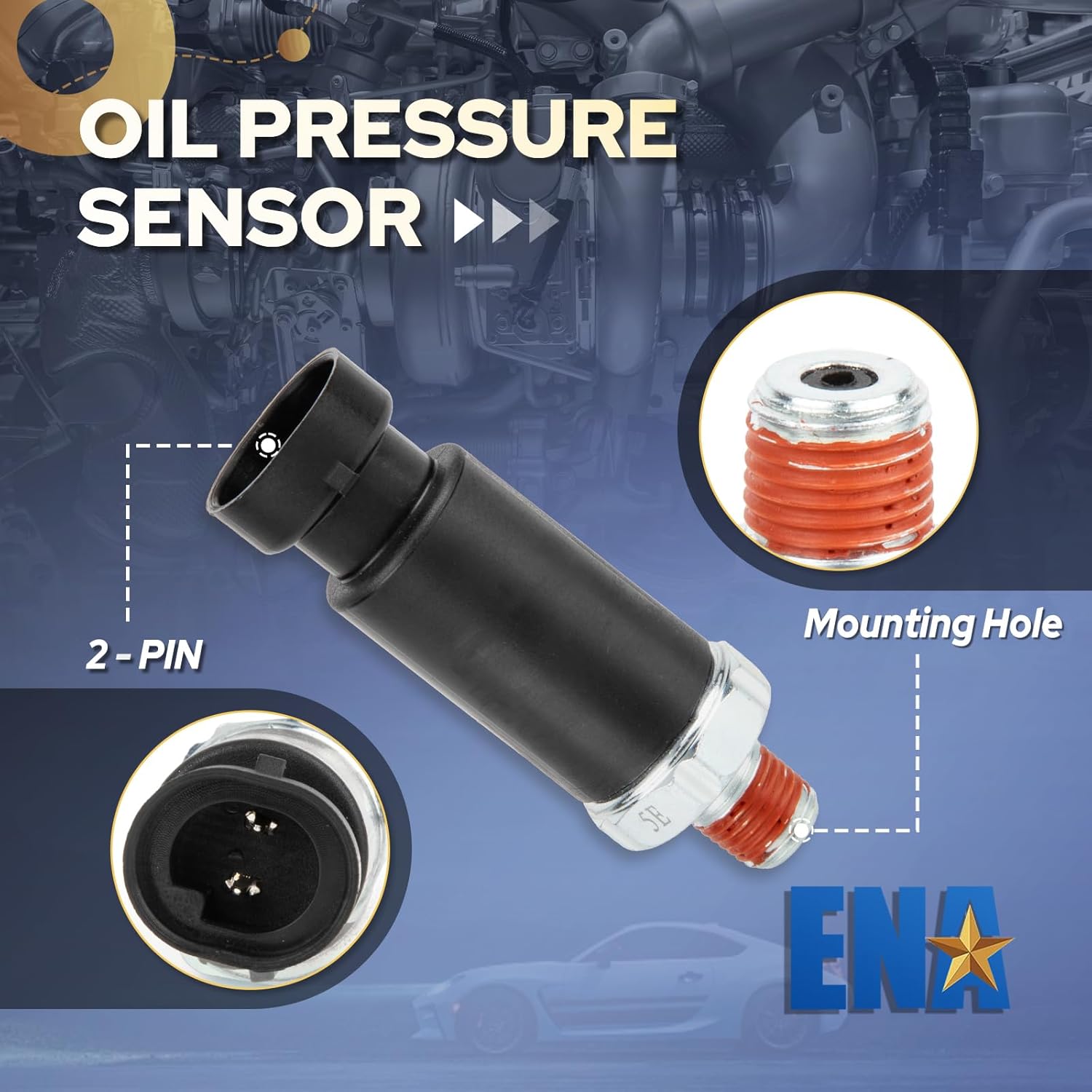 ENA Engine Oil Pressure Sensor Switch Compatible with 1999 2000 2001 2002 2003 2004 2005 2006 2007 2008 2009 2010 2011 2012 2013 2014 2015 2016 Harley Davidson Replacement for 321396 7443899 7443899A