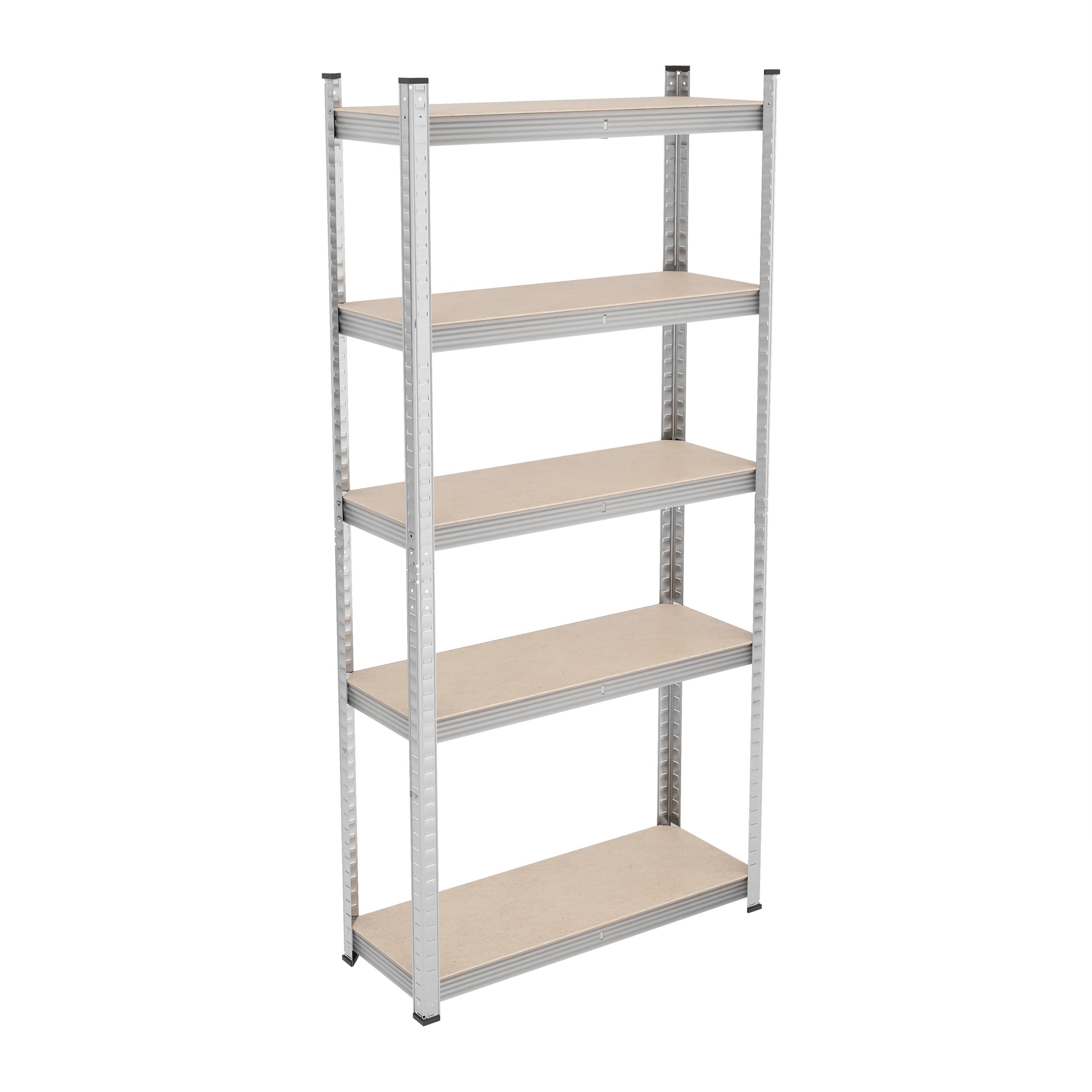 Relaxdays Estantería Metálica, 250 kg, Cargas Pesadas, Sótano, Taller, Acero Galvanizado, 168 x 80 x 30 cm, Plateado