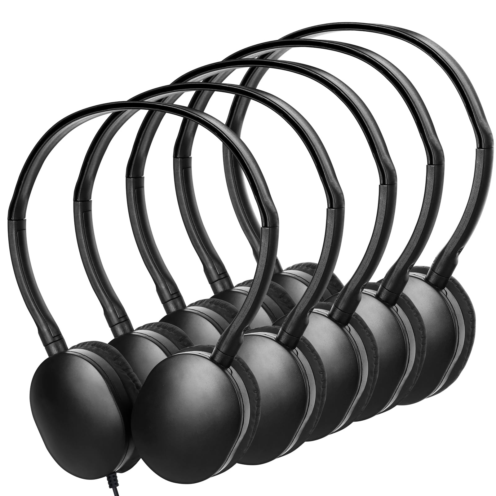 black bulk headphones for school students in classroom