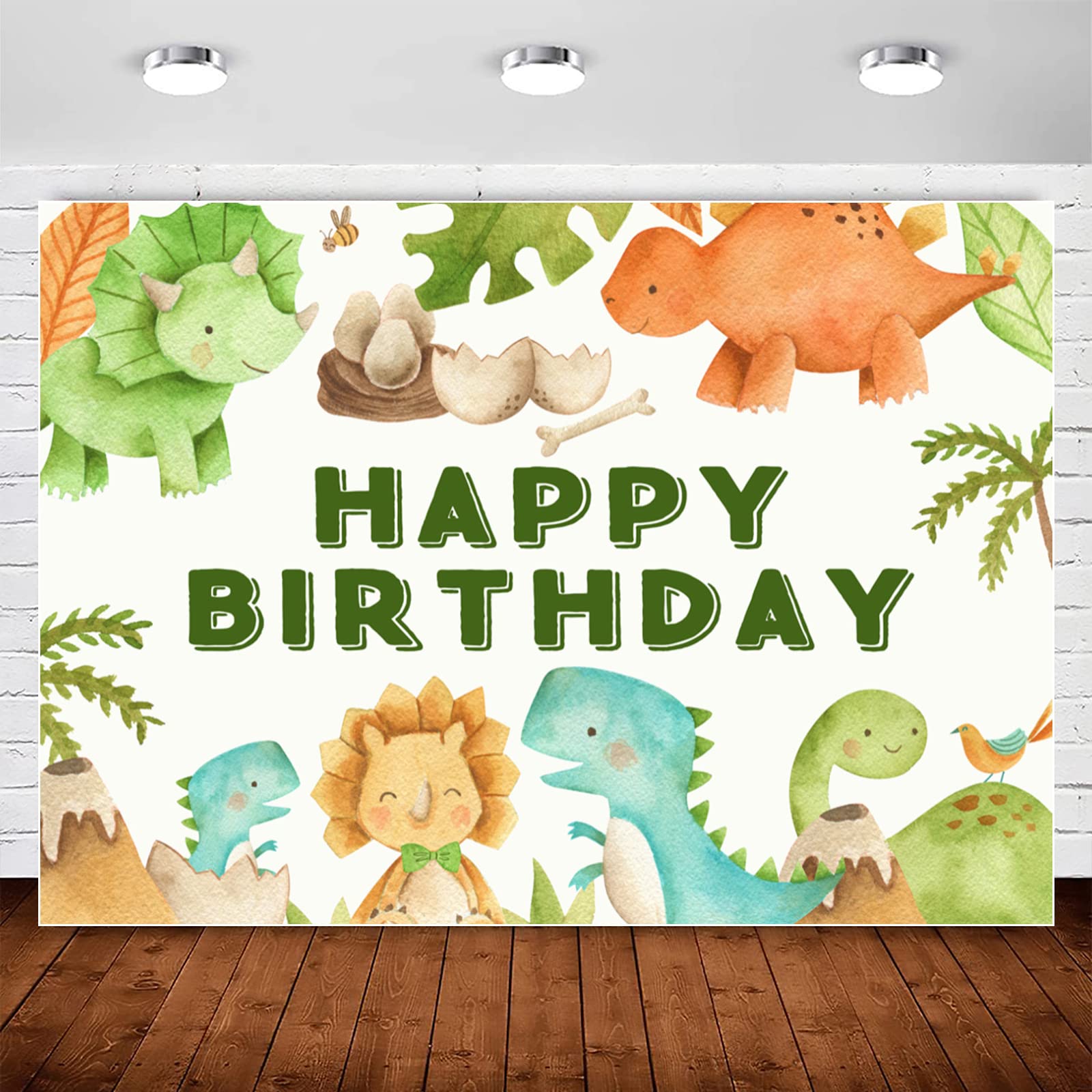 Dinosaur Birthday Backdrop Banner for Boy Girls Jungle Animal Dinosaurs Theme Birthday Backdrops Decorations Cartoon Dinosaur Photography Background