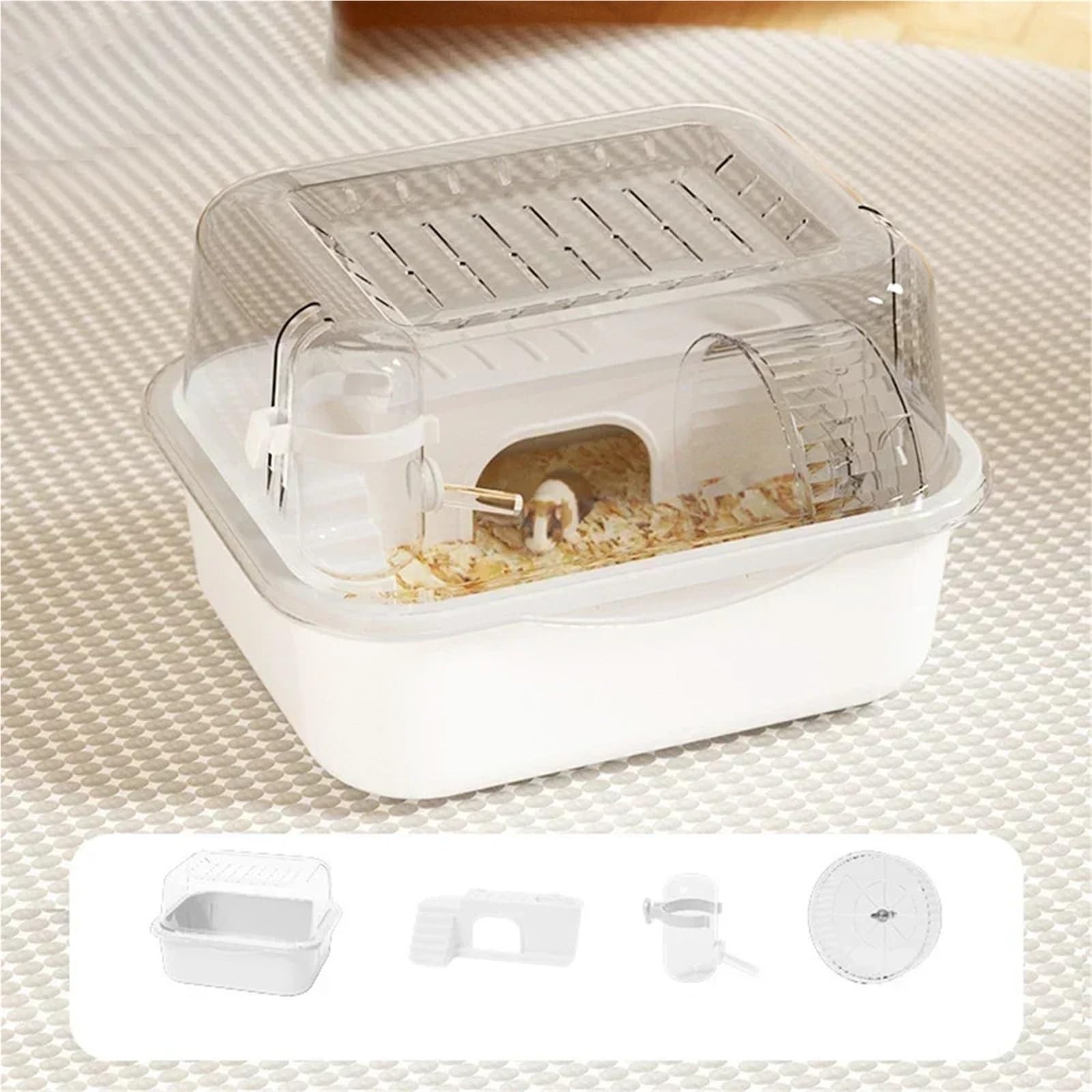 Jaula Hamster Jaula for hámster, hábitat pequeño for hámster, Jaula for Animales pequeños for el hogar con Tubo, Rueda de Ejercicio, cabaña, hábitat for Ratas y jerbos(ACH819)