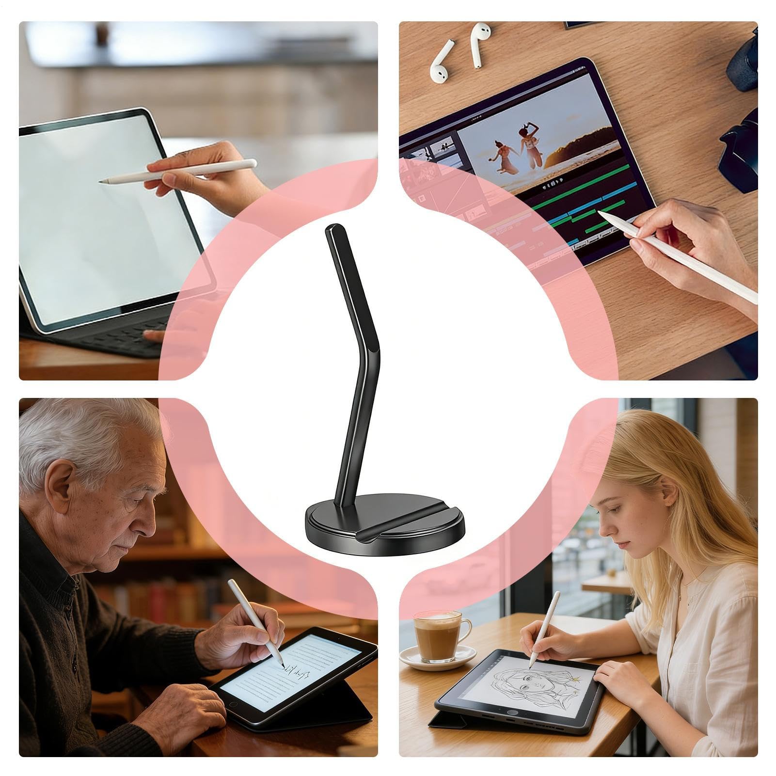 Base di ricarica magnetica wireless per matite, elettronici, con