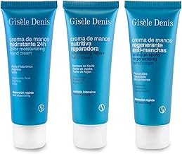 GISÈLE DENIS Hand Cream, Pack of 3 x 75 ml, Moisturizing + Repairing Nourishing + Regenerating Anti-Stain with Hyaluronic Acid, Shea Butter and Flavonoids, Fast Absorption, Soft Texture