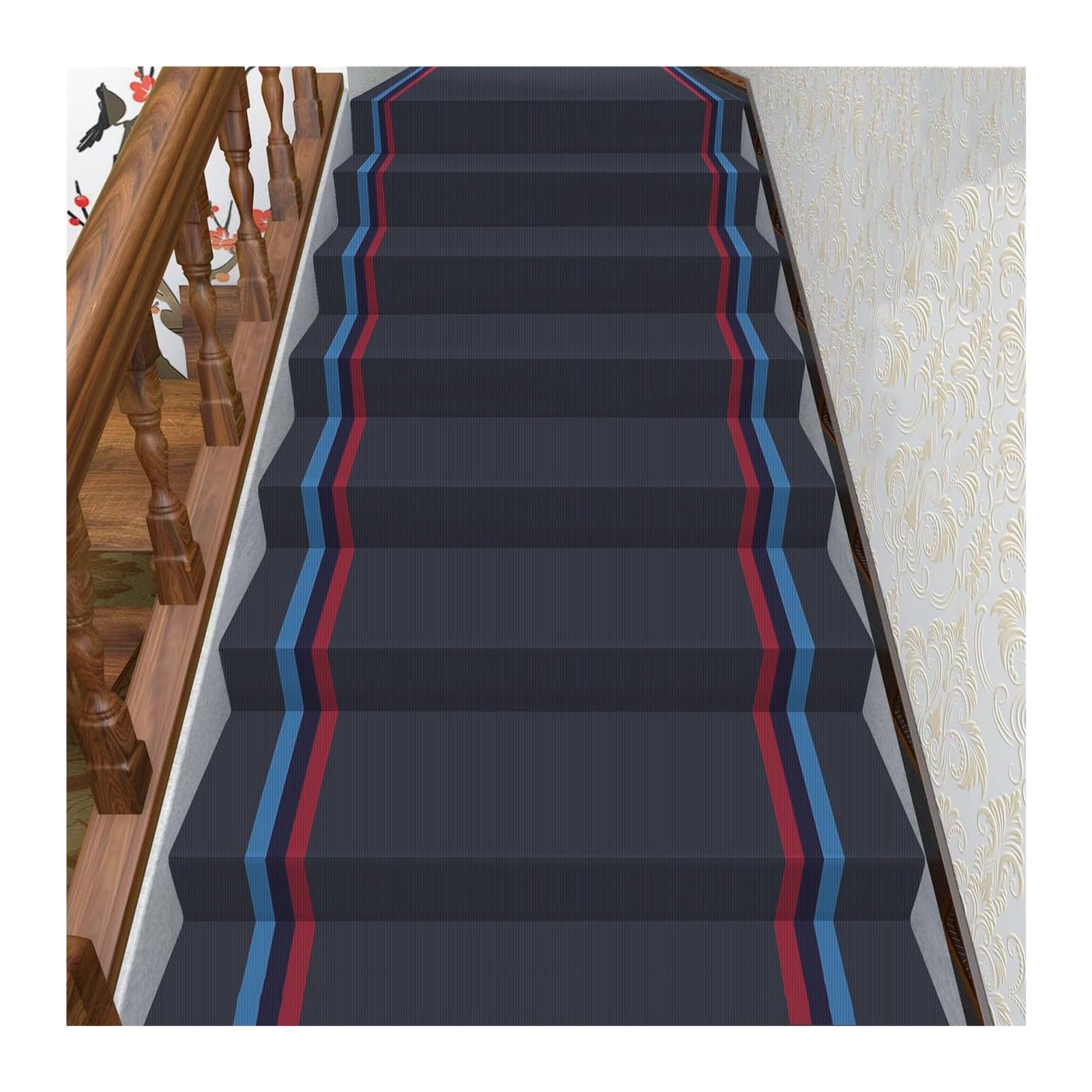 Alfombra para escalones en rollo completo y alfombrillas autoadhesivas antideslizantes de seguridad