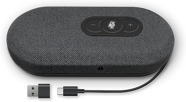 USB Speakerphone, Conference Computer Speakers with Microphone for Home Office Calls, 360 Degree Enhanced Voice Pickup, Noise Reduction, Echo Cancellation, Compatible with Zoom, Teams, Skype